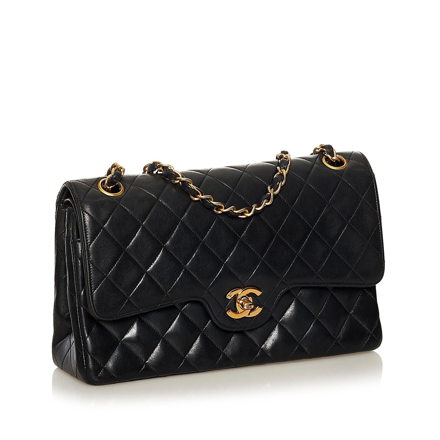 Chanel Classic Lambskin Double Flap SHG Leather Shoulder Bag 13