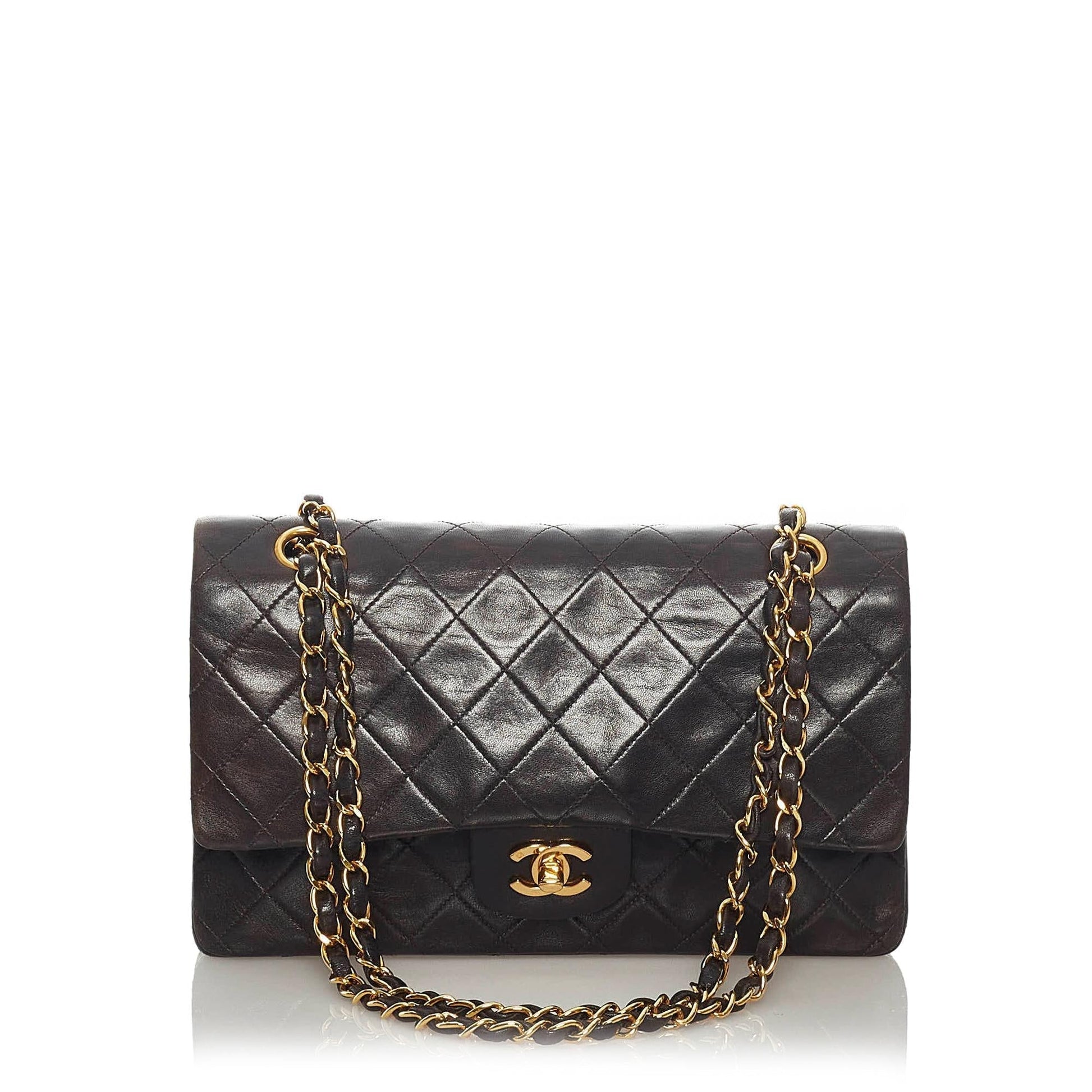 Chanel Classic Lambskin Double Flap SHG Leather Shoulder Bag 12