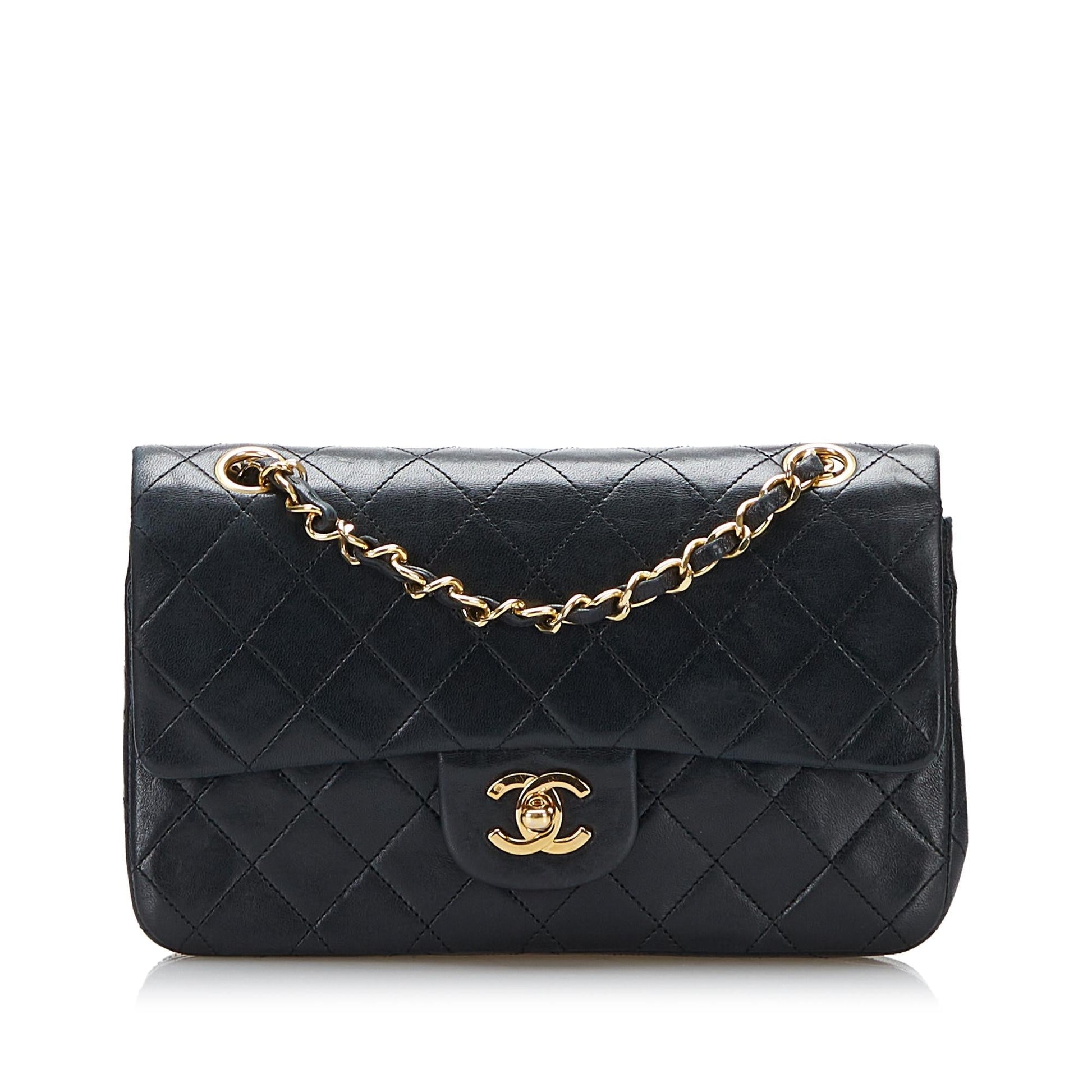 Chanel Classic Lambskin Double Flap SHG Small Handbag 10