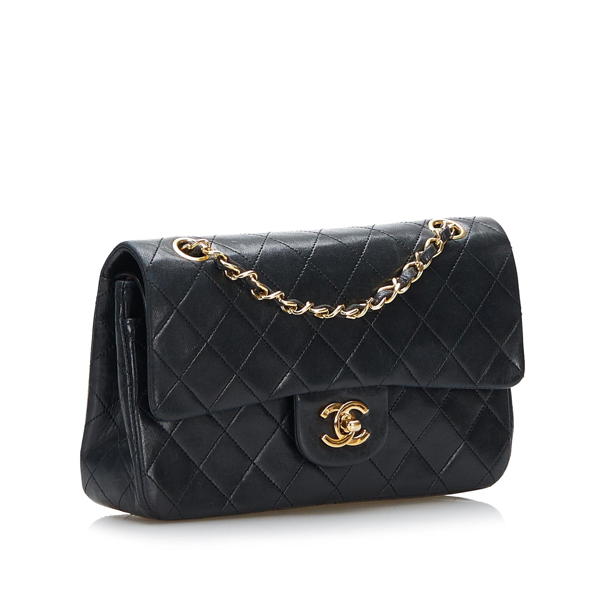 Chanel Classic Lambskin Double Flap SHG Small Handbag 10