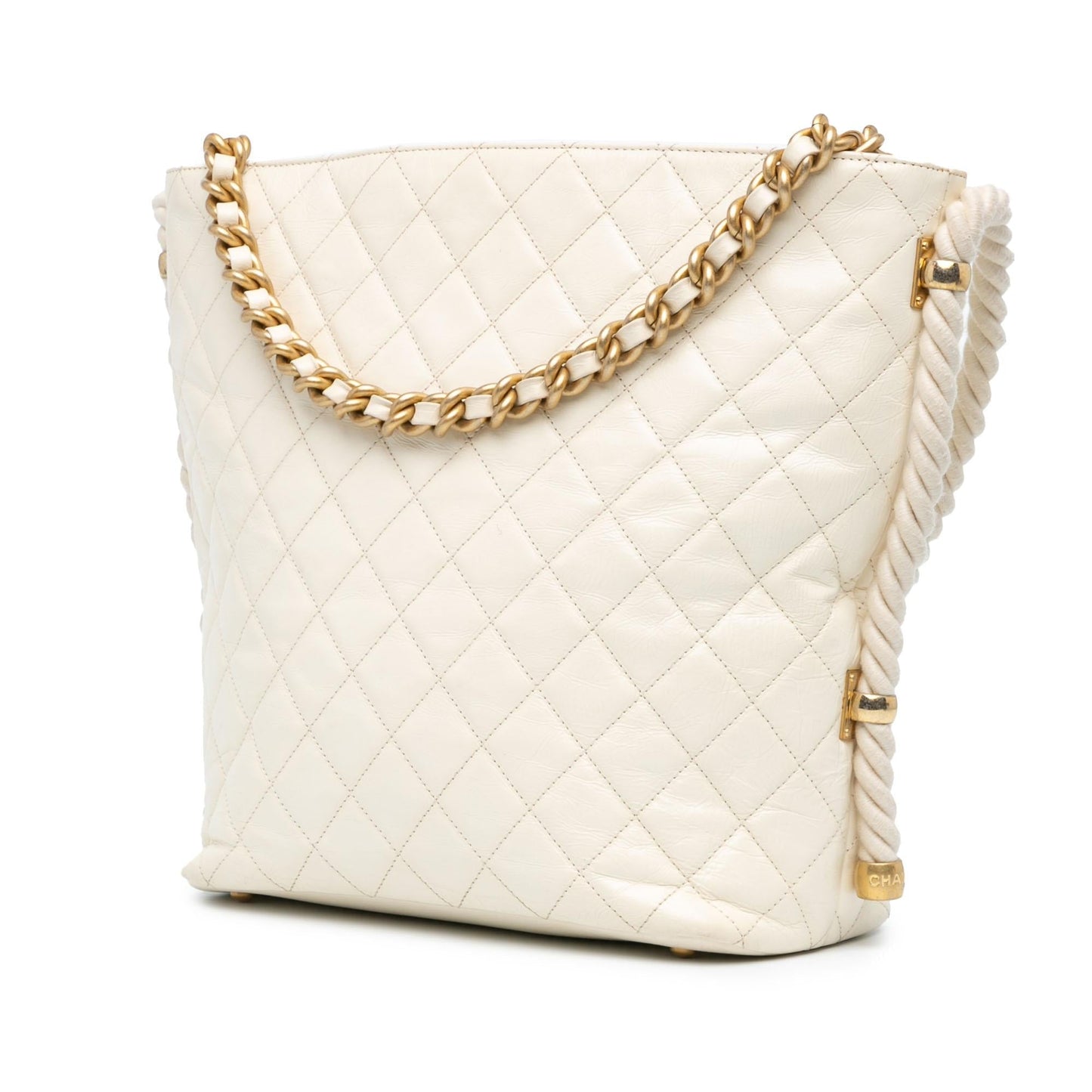Chanel Crumpled Calfskin En Vogue Rope Satchel Bag Rope Satchel