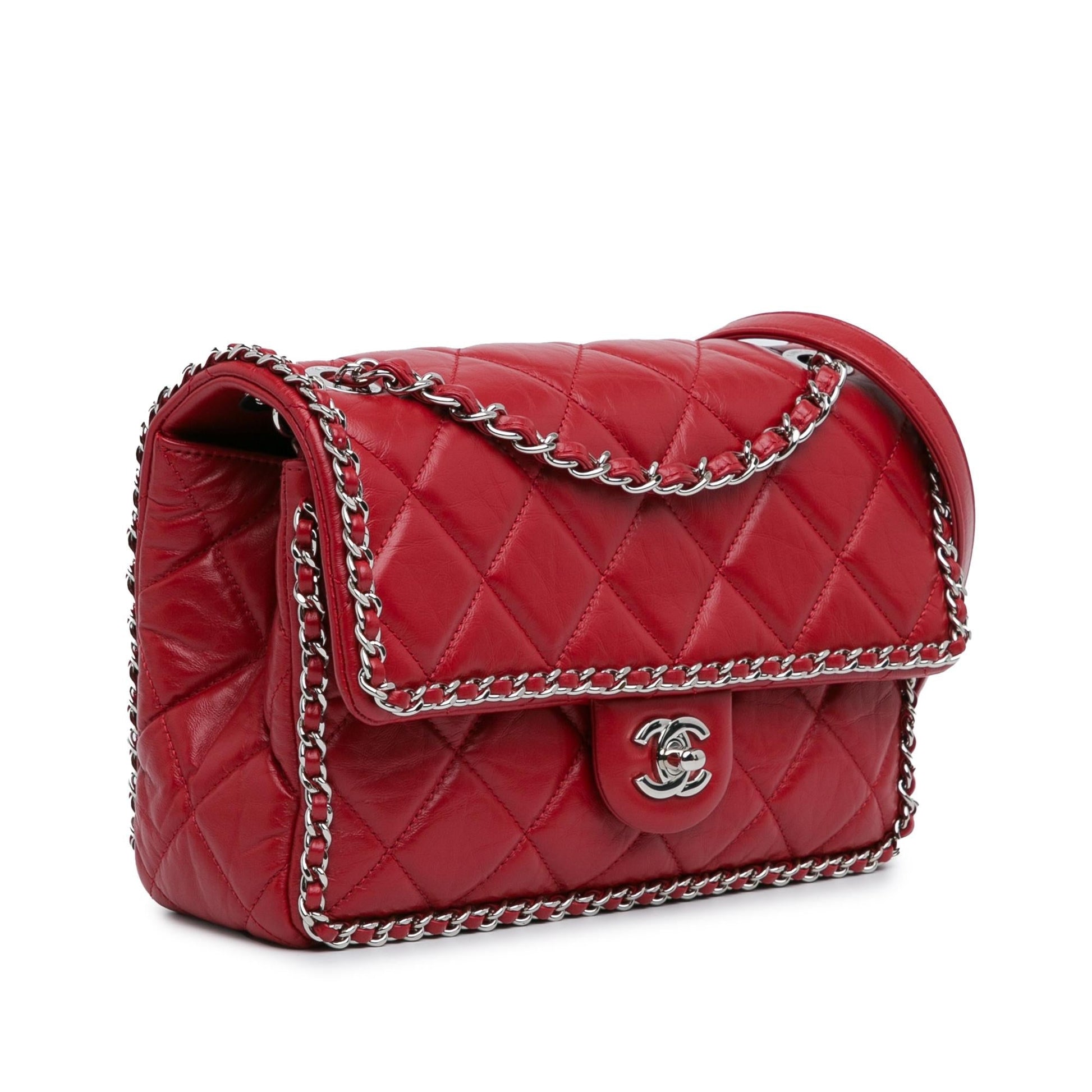 Chanel Crumpled All Over Flap Handbag Over Flap