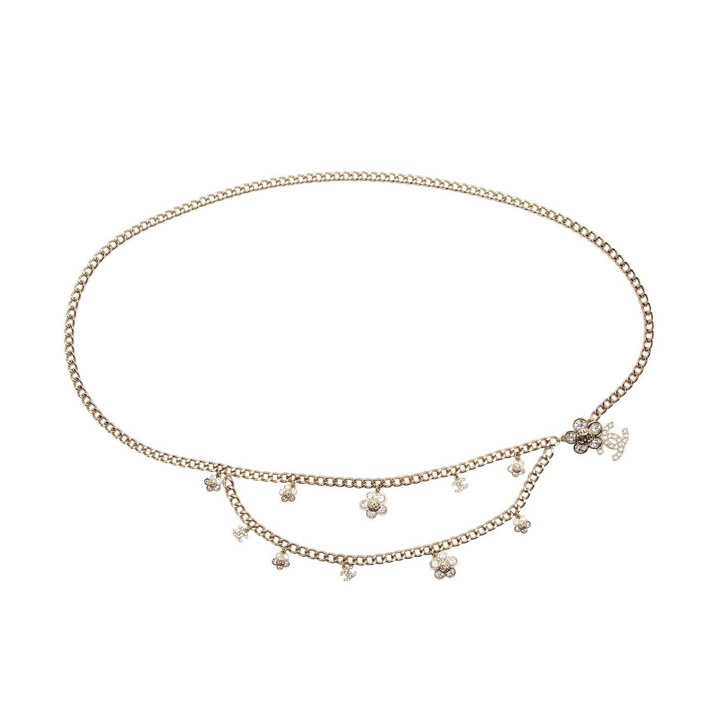 Chanel Crystal CC Flower Belt