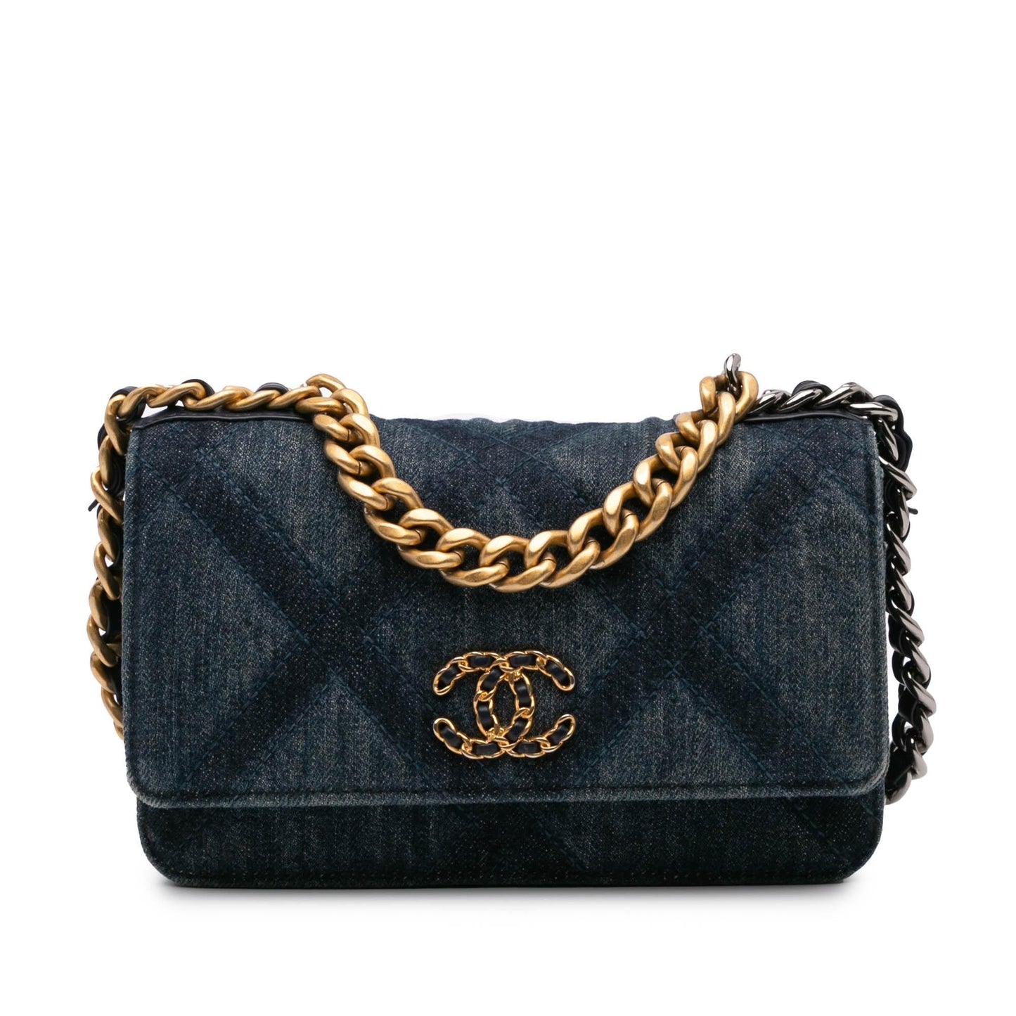 Chanel Denim 19 Flap On Wallet Case
