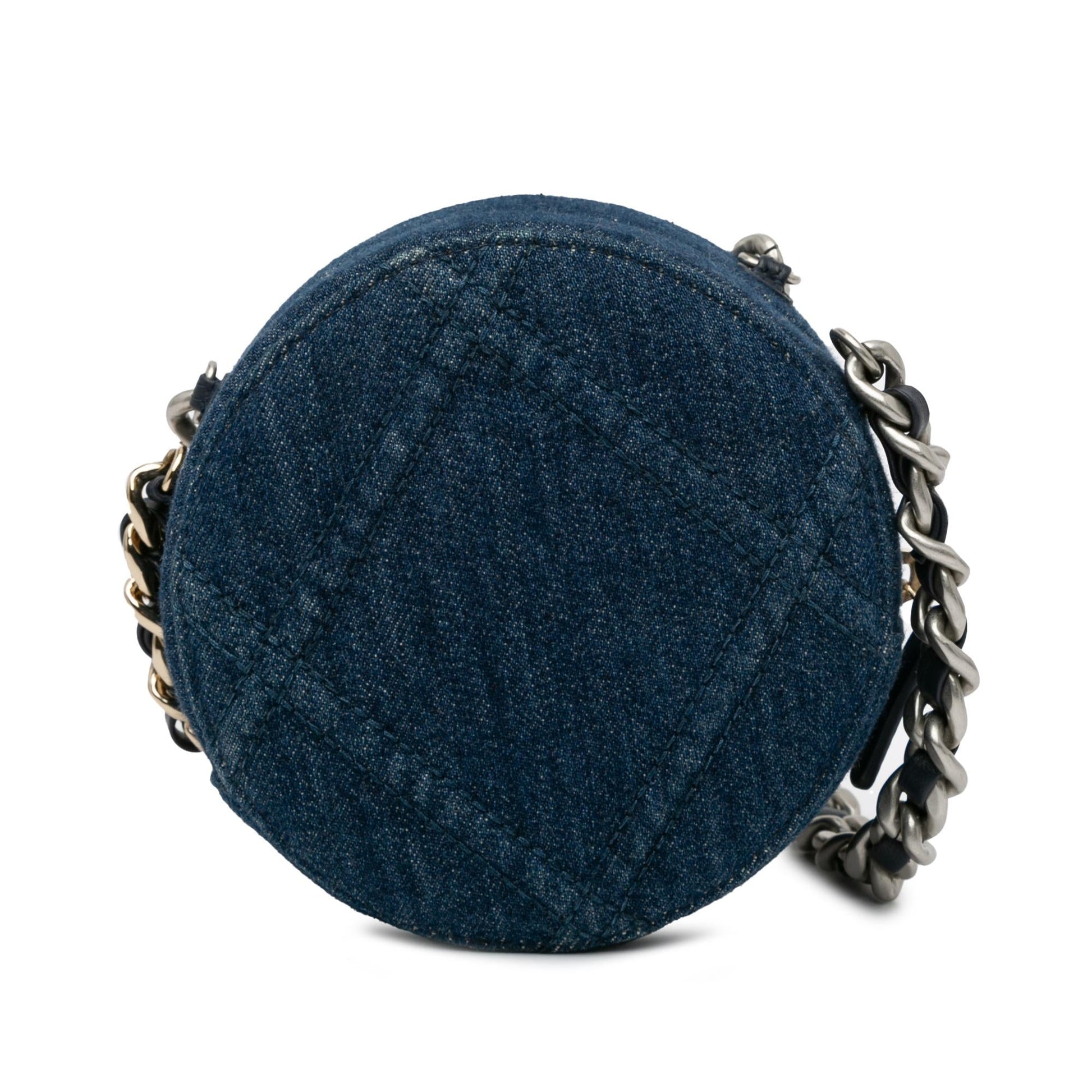 Chanel Denim 19 Round SHG-nBErSz Clutch Bag