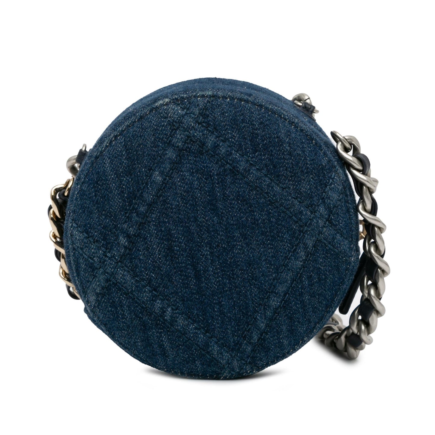 Chanel Denim 19 Round Clutch Bag