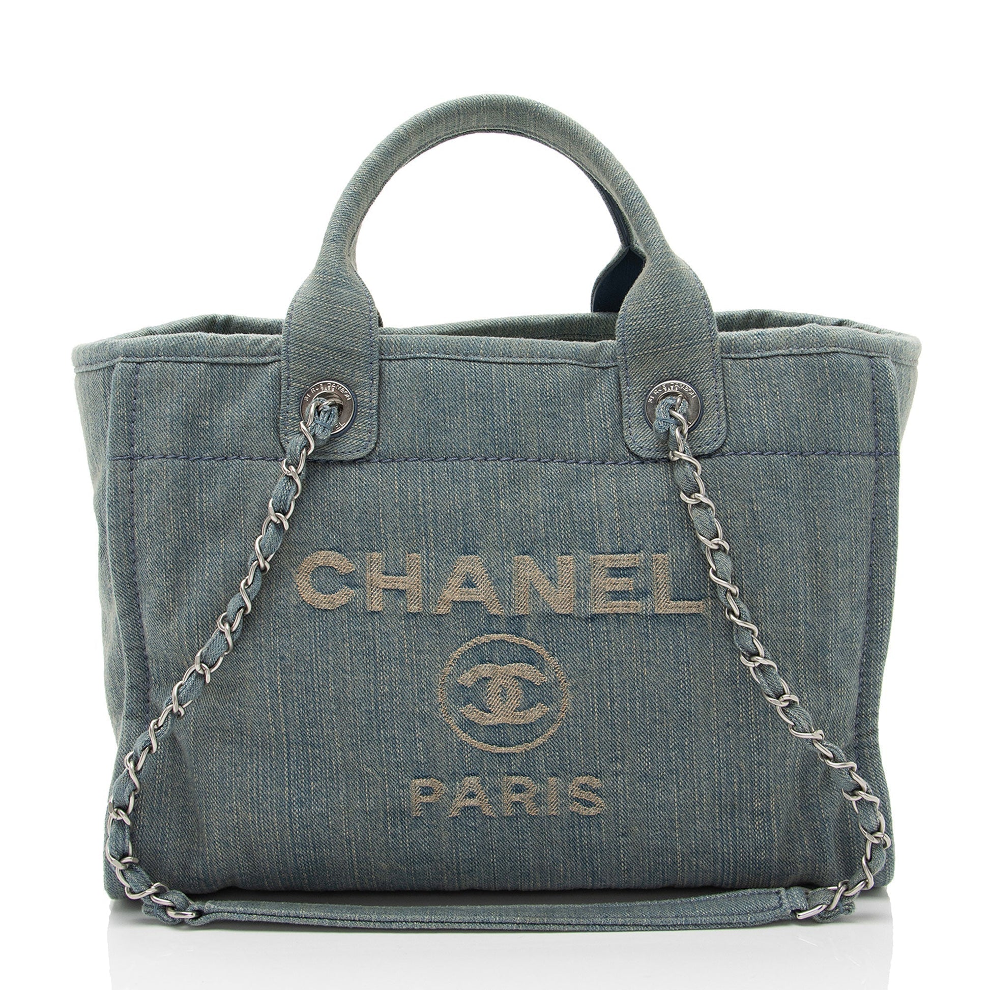 Chanel Denim Deauville Small Tote Bag Shf G3Tqsw