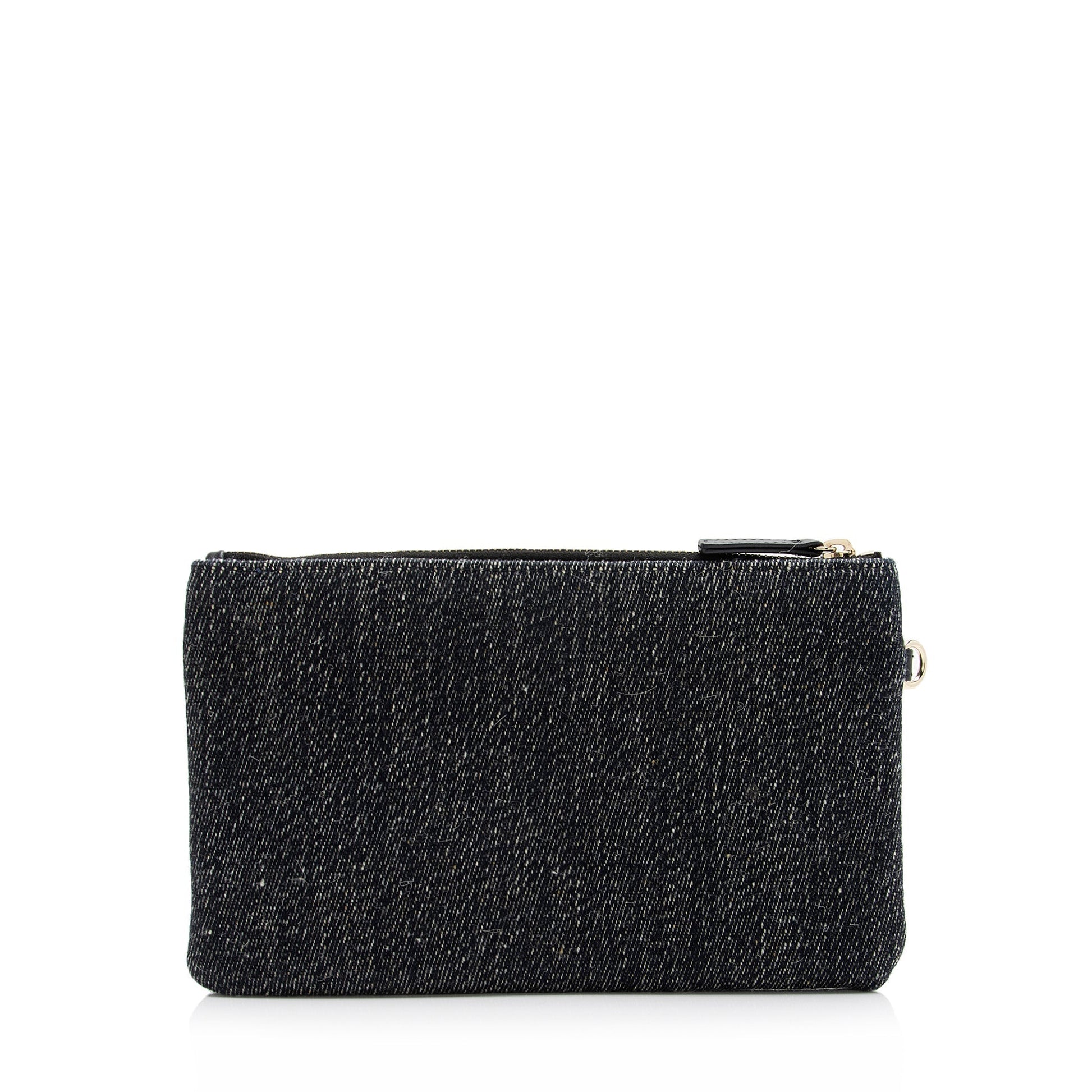 Chanel Denim Pochette SHF Clutch Bag