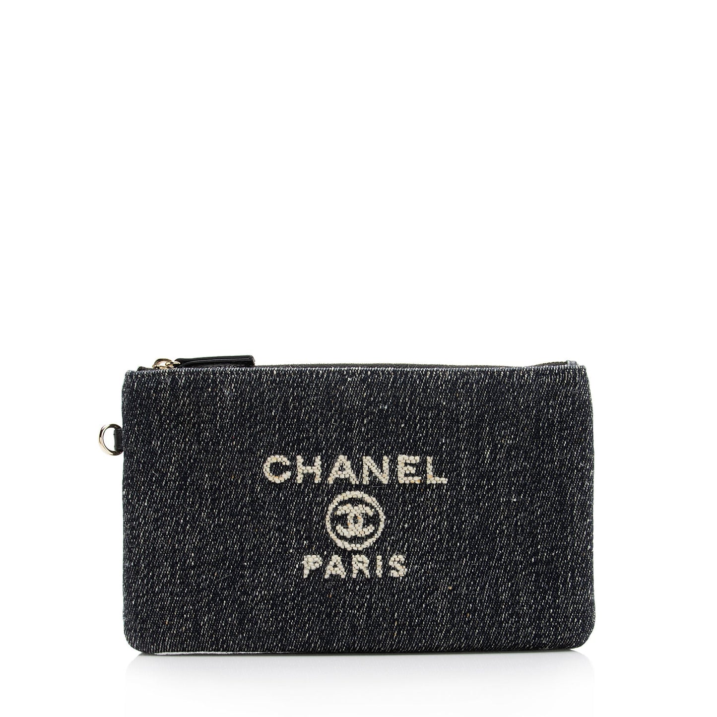 Chanel Denim Pochette SHF Clutch Bag