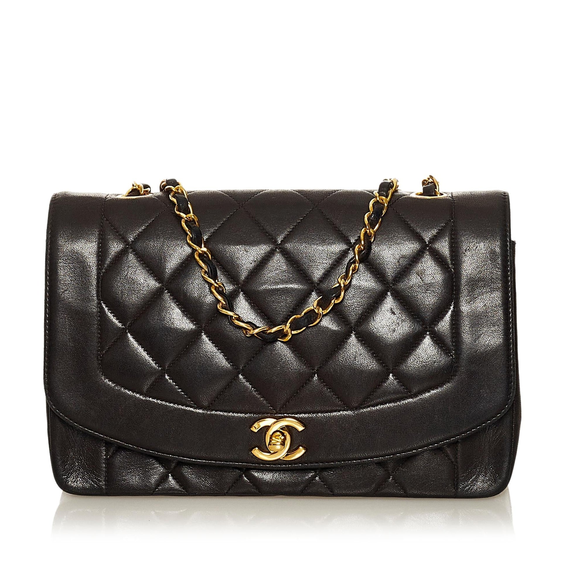 Chanel Diana Lambskin SHG-VVfx3I Leather Crossbody Bag