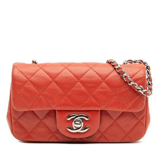 Chanel Extra Rectangular Classic Lambskin Single Flap Mini Bag Flap 1