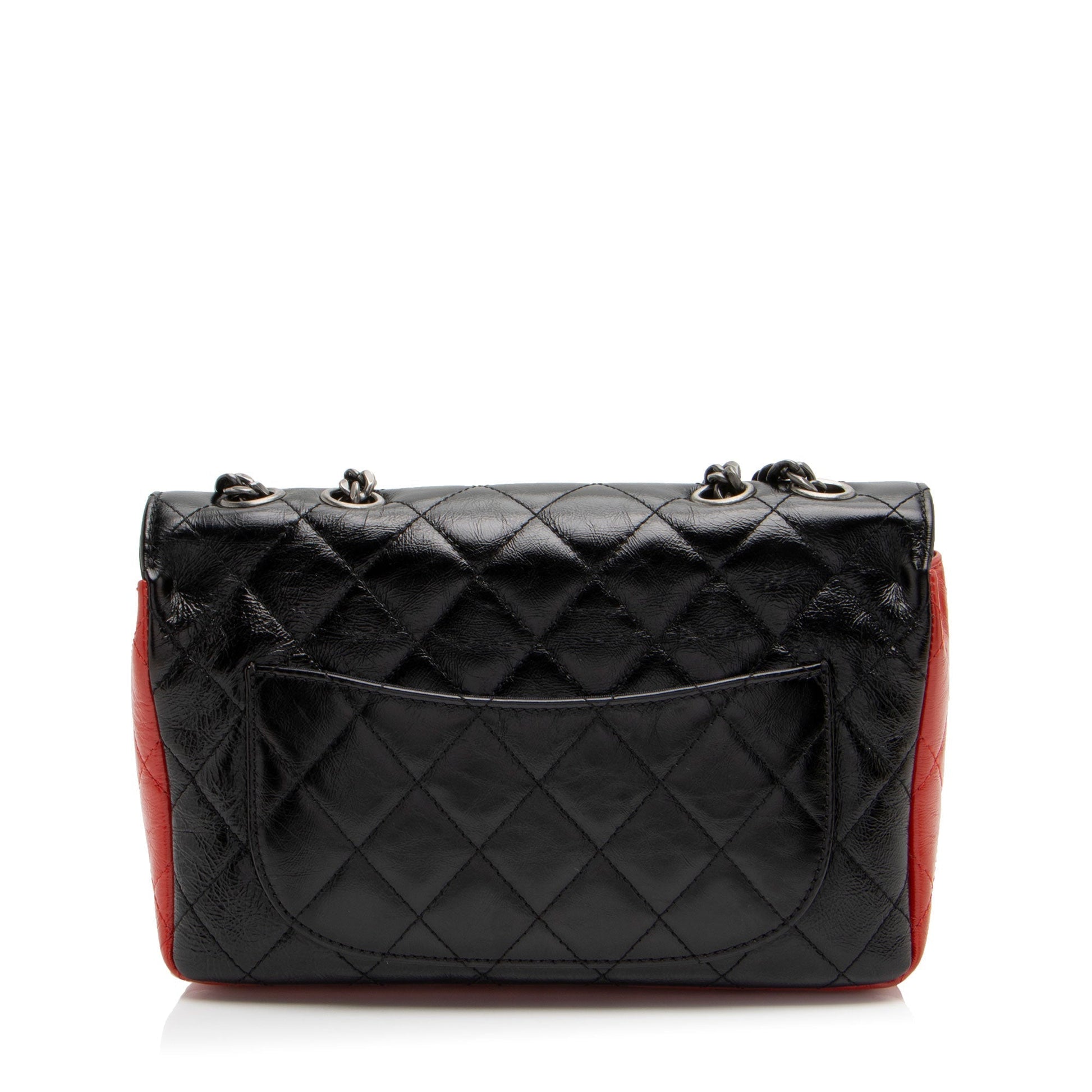 Chanel Glazed Calfskin CC Plate Flap Bag Denim Mini Jewelry