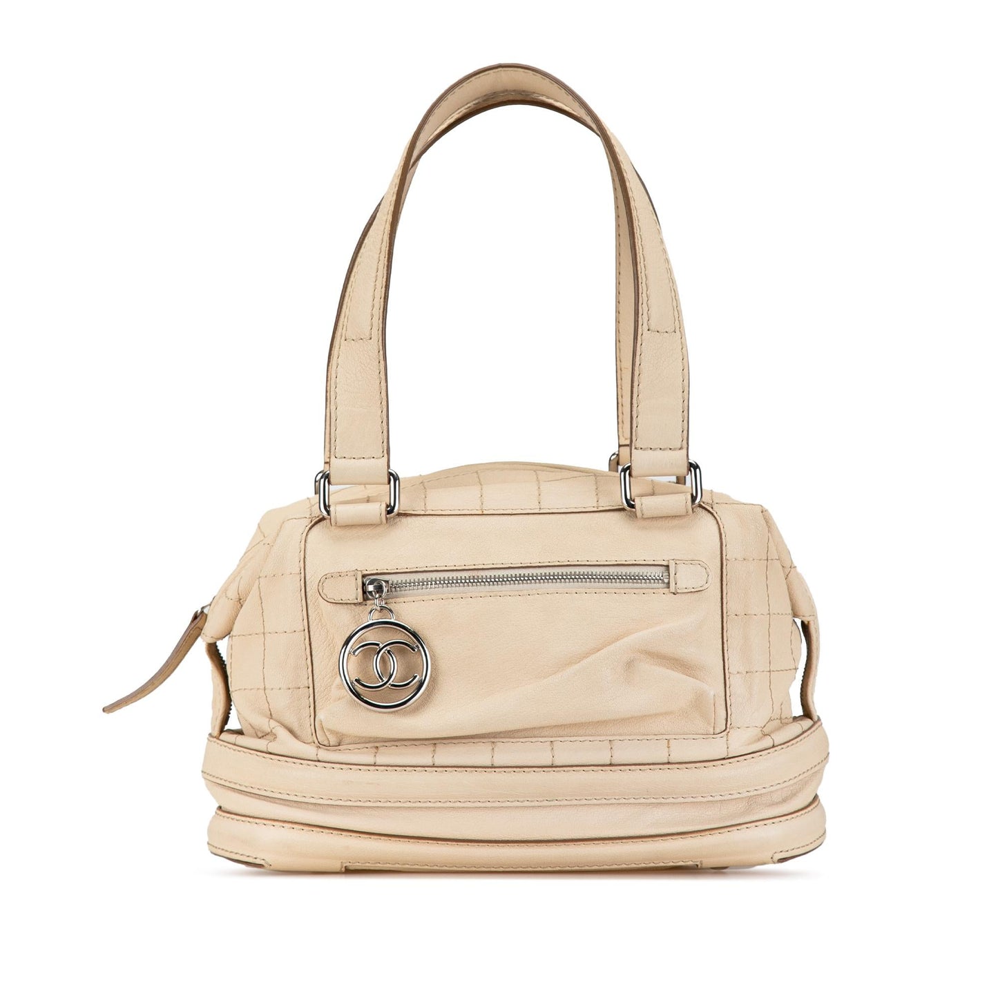 Chanel Goatskin Square Stitch Essential Bowler Handbag Bowler 1