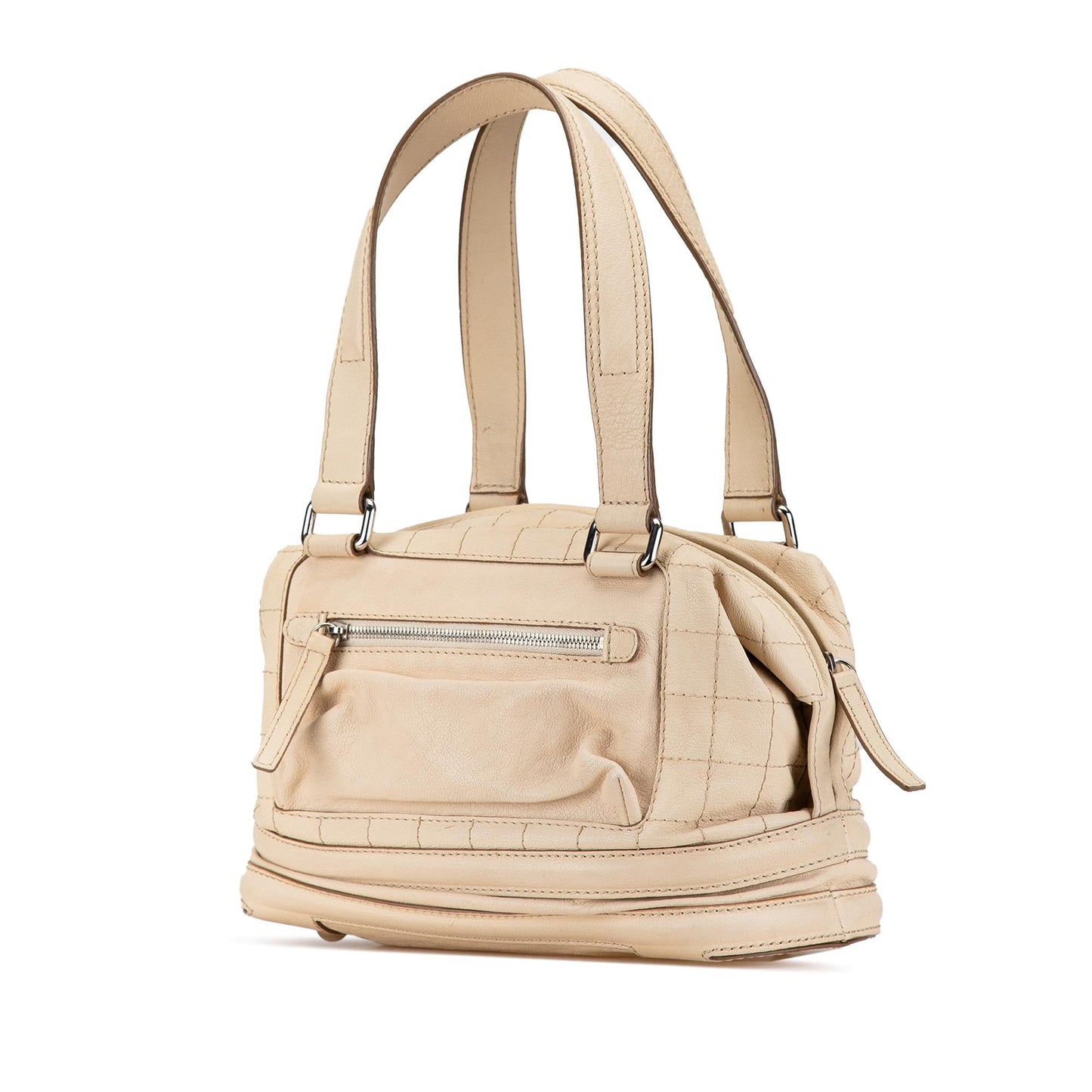 Chanel Goatskin Square Stitch Essential Bowler Handbag Bowler 1