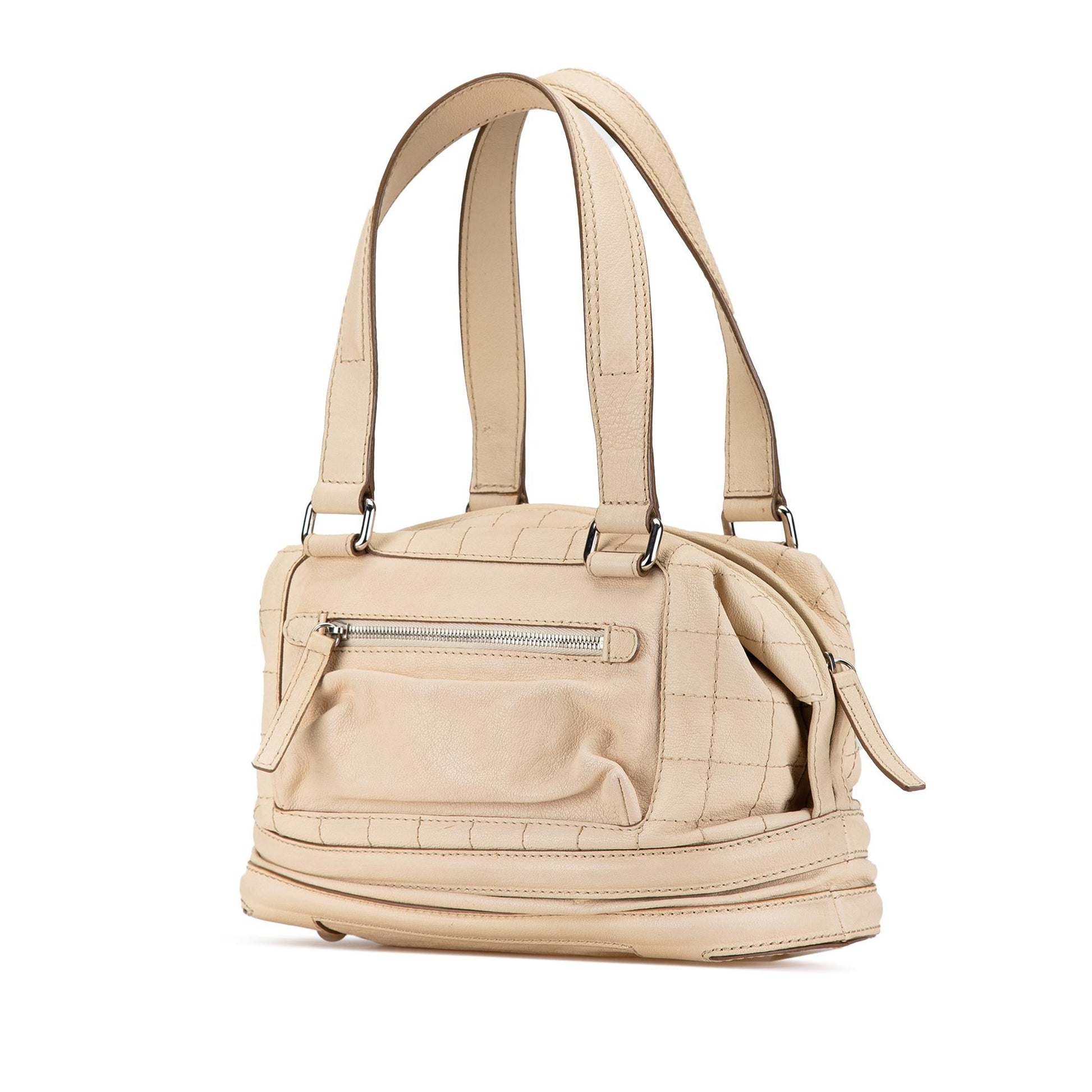 Chanel Goatskin Square Stitch Essential Bowler Handbag Bowler 1