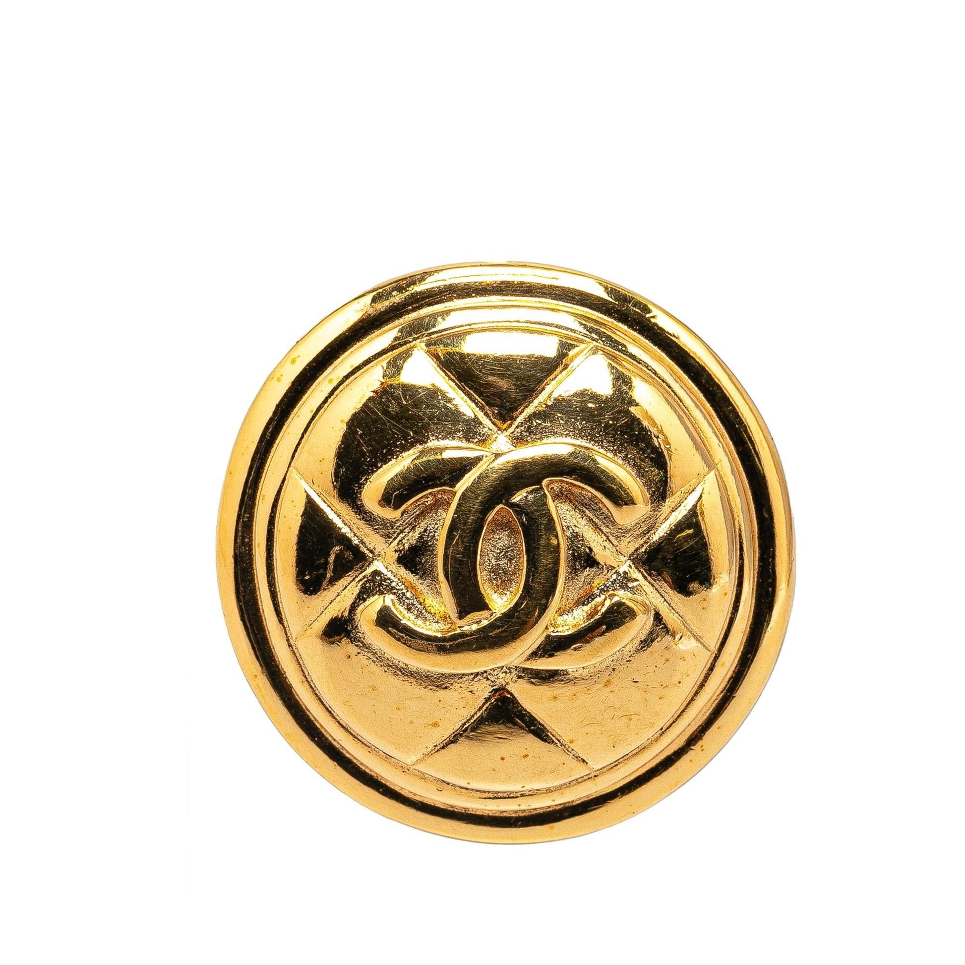 Chanel Plated CC Quilted Brooch SHG-YLtXGY Gold Handbag