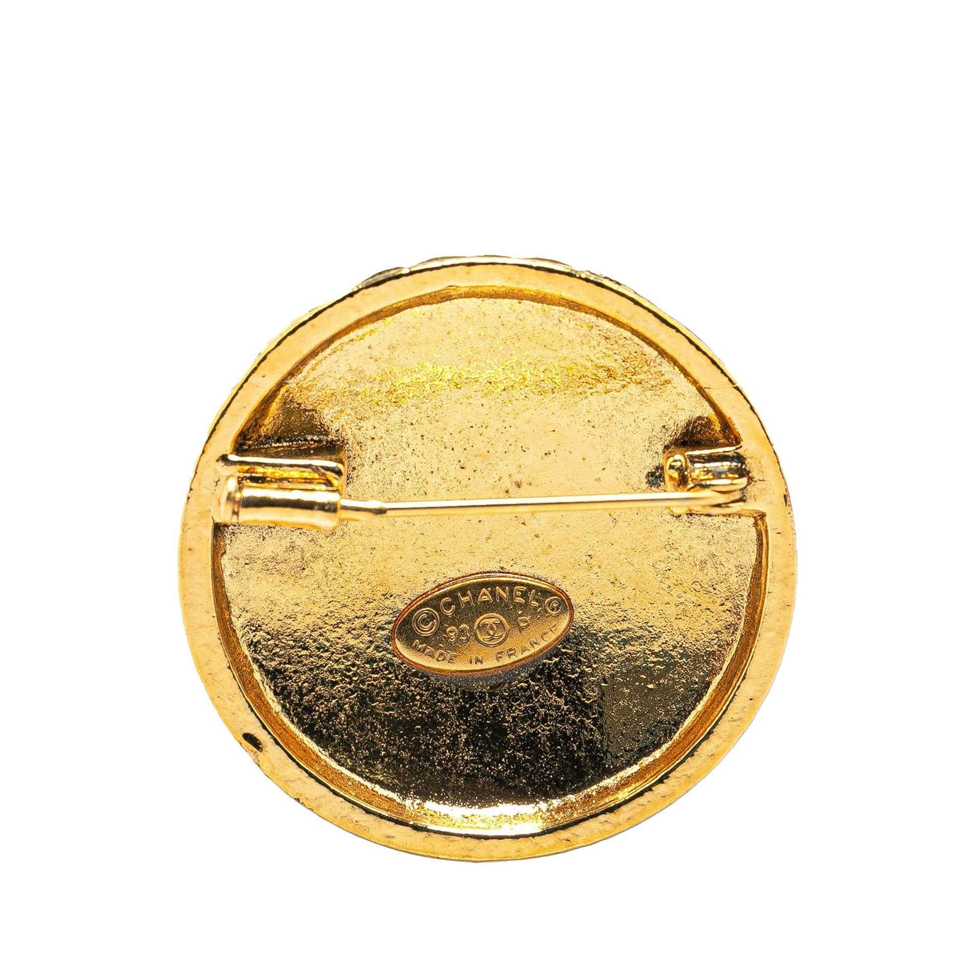 Chanel Plated CC Quilted Brooch Gold Handbag