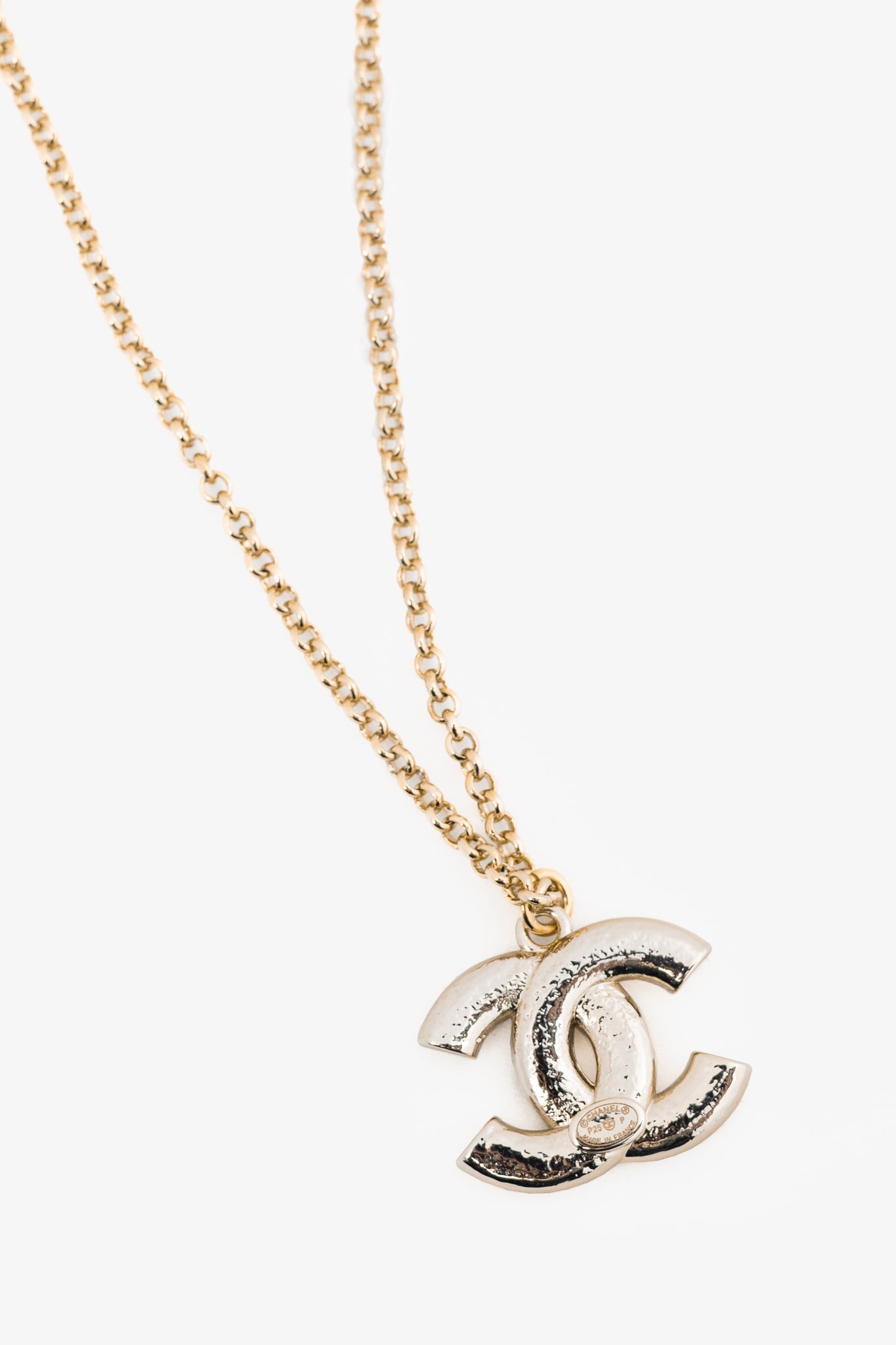Chanel Light-Gold-Tone Crystal & Pearl CC Logo Necklace