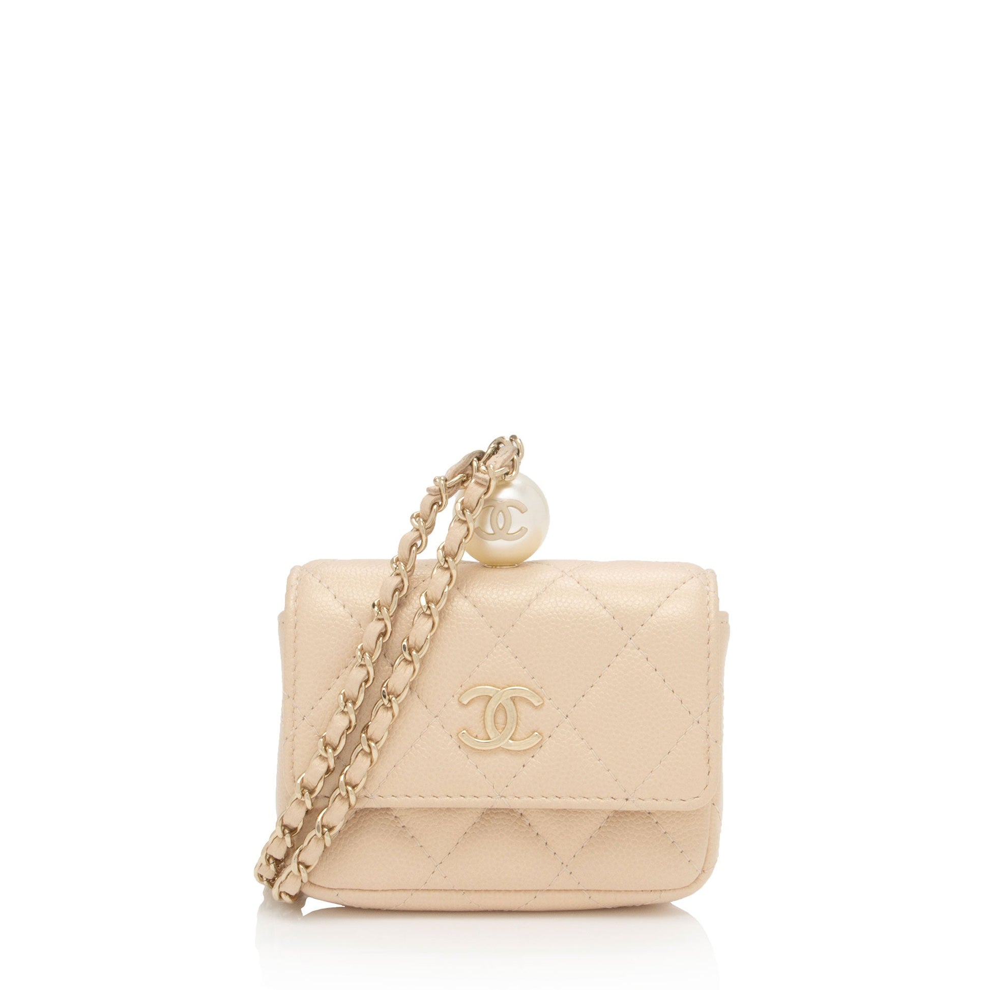 Chanel Iridescent Caviar Pearl On Top Leather Crossbody Bag