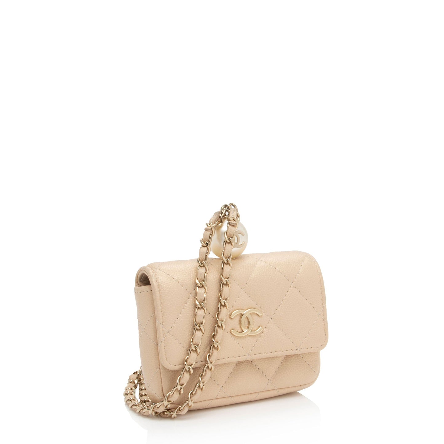 Chanel Iridescent Caviar Pearl On Top Leather Crossbody Bag