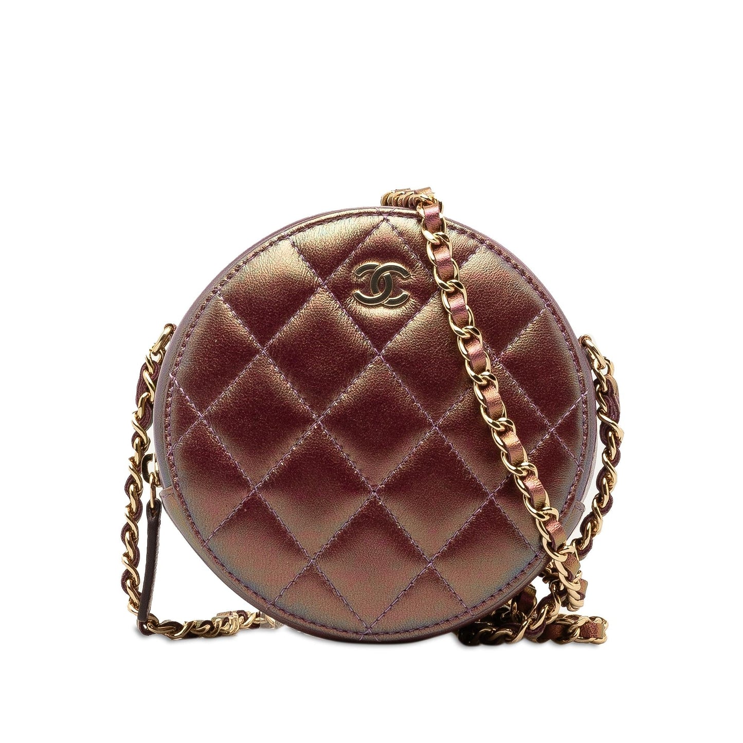 Chanel Iridescent Lambskin Round SHG-dOboxk Crossbody Bag