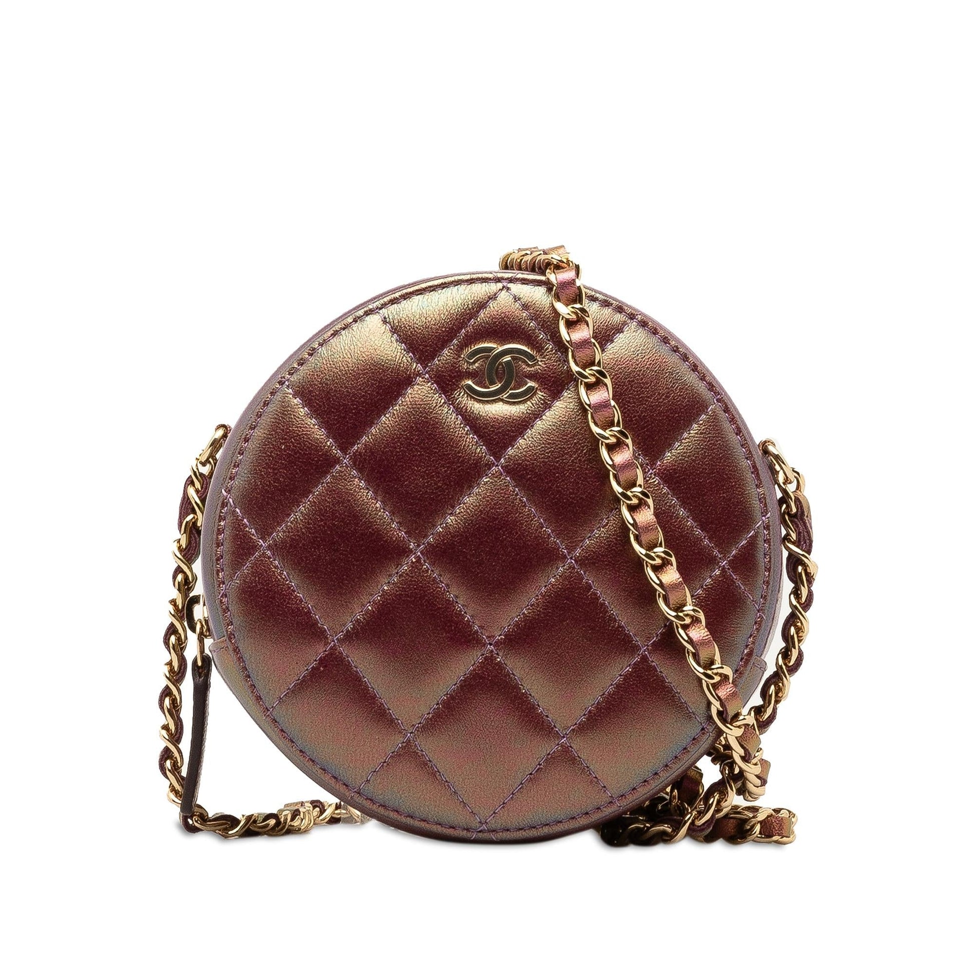 Chanel Iridescent Lambskin Round SHG-dOboxk Crossbody Bag