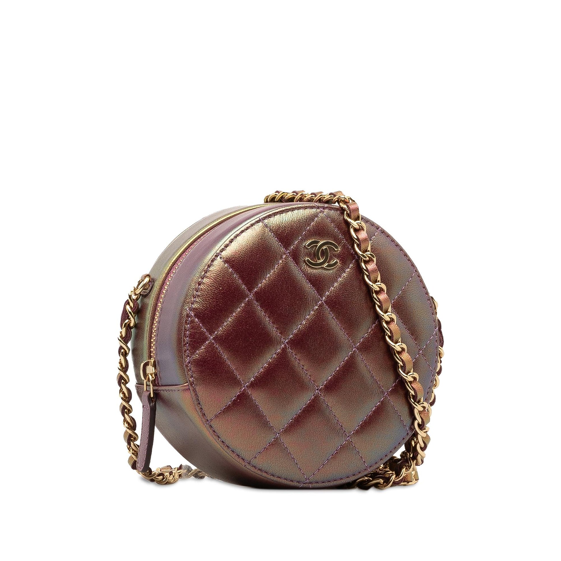 Chanel Iridescent Lambskin Round SHG-dOboxk Crossbody Bag
