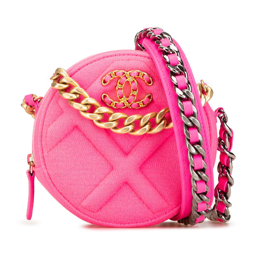 Chanel Jersey 19 Round on Clutch Bag