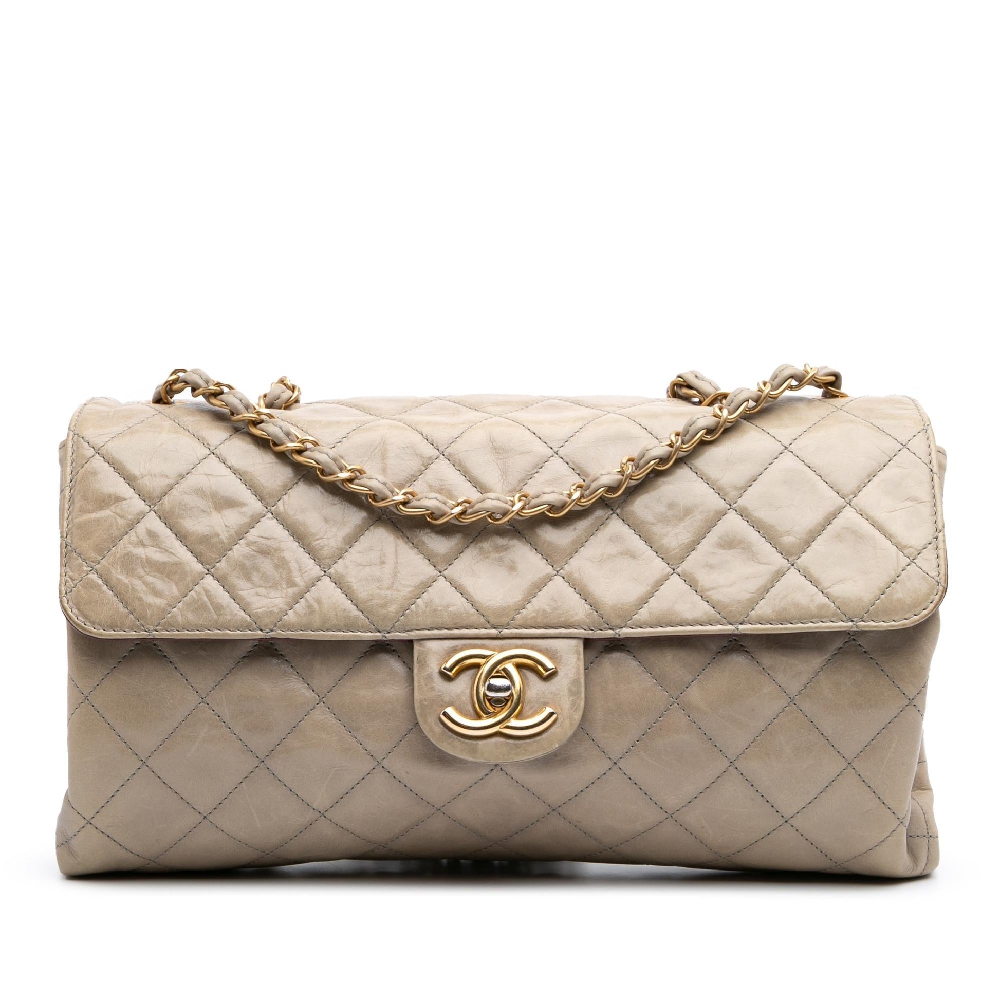 Chanel Jumbo CC Quilted Calfskin Straight Flap Handbag