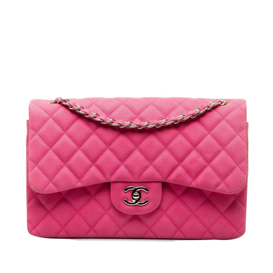 Chanel Jumbo Classic Caviar Double (SHG- ClhK) Handbag Denim Mini Jewelry