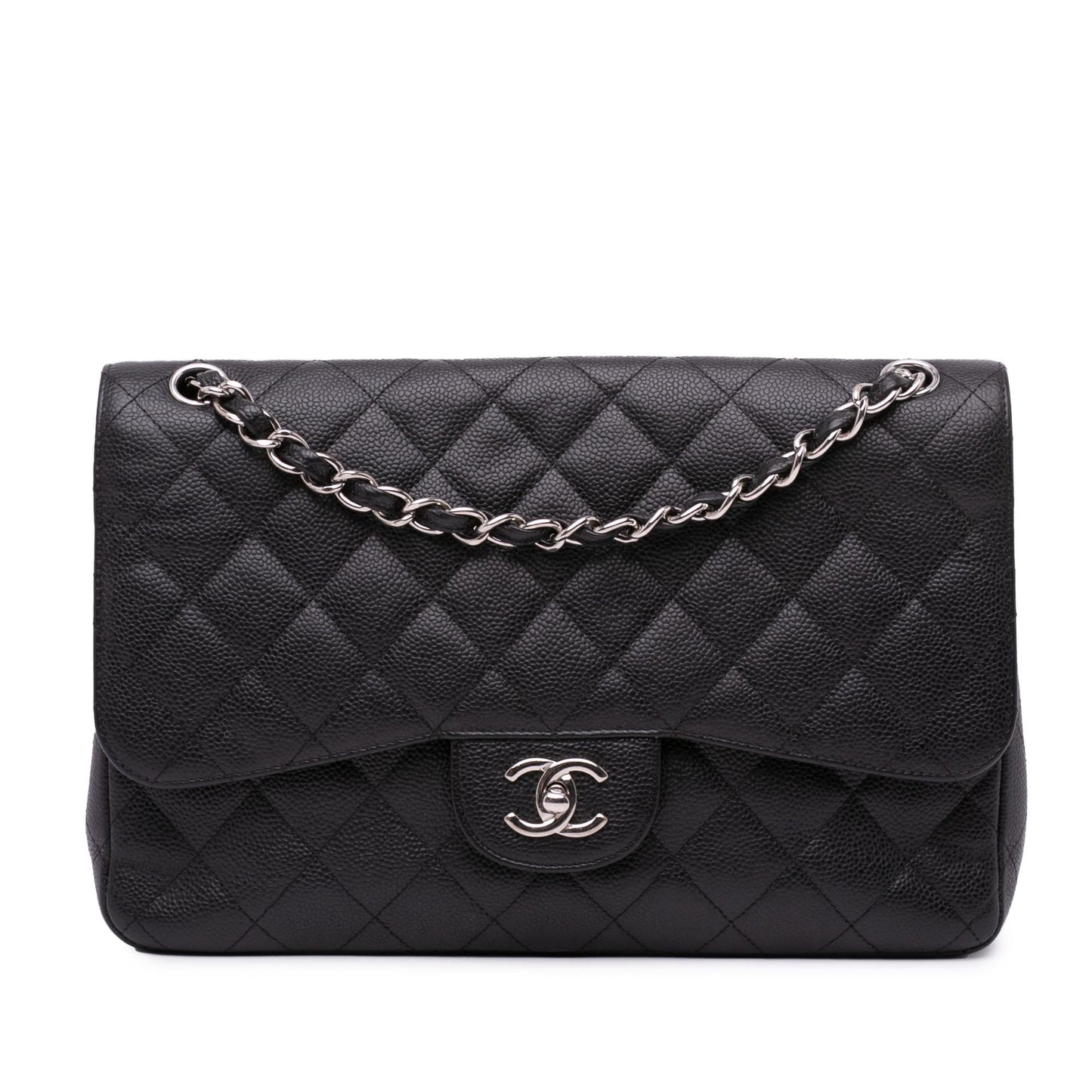Chanel Jumbo Classic Caviar Double Flap Handbag Flap 3