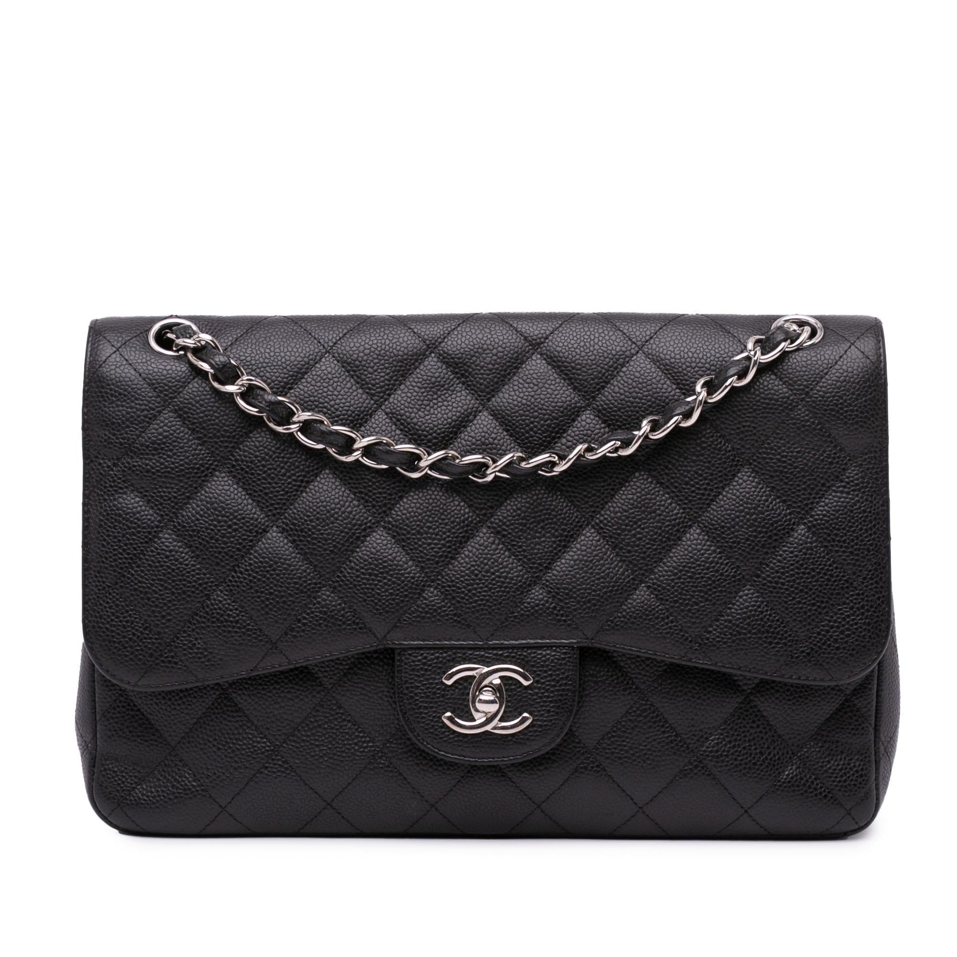 Chanel Jumbo Classic Caviar Double Flap Handbag Flap 5