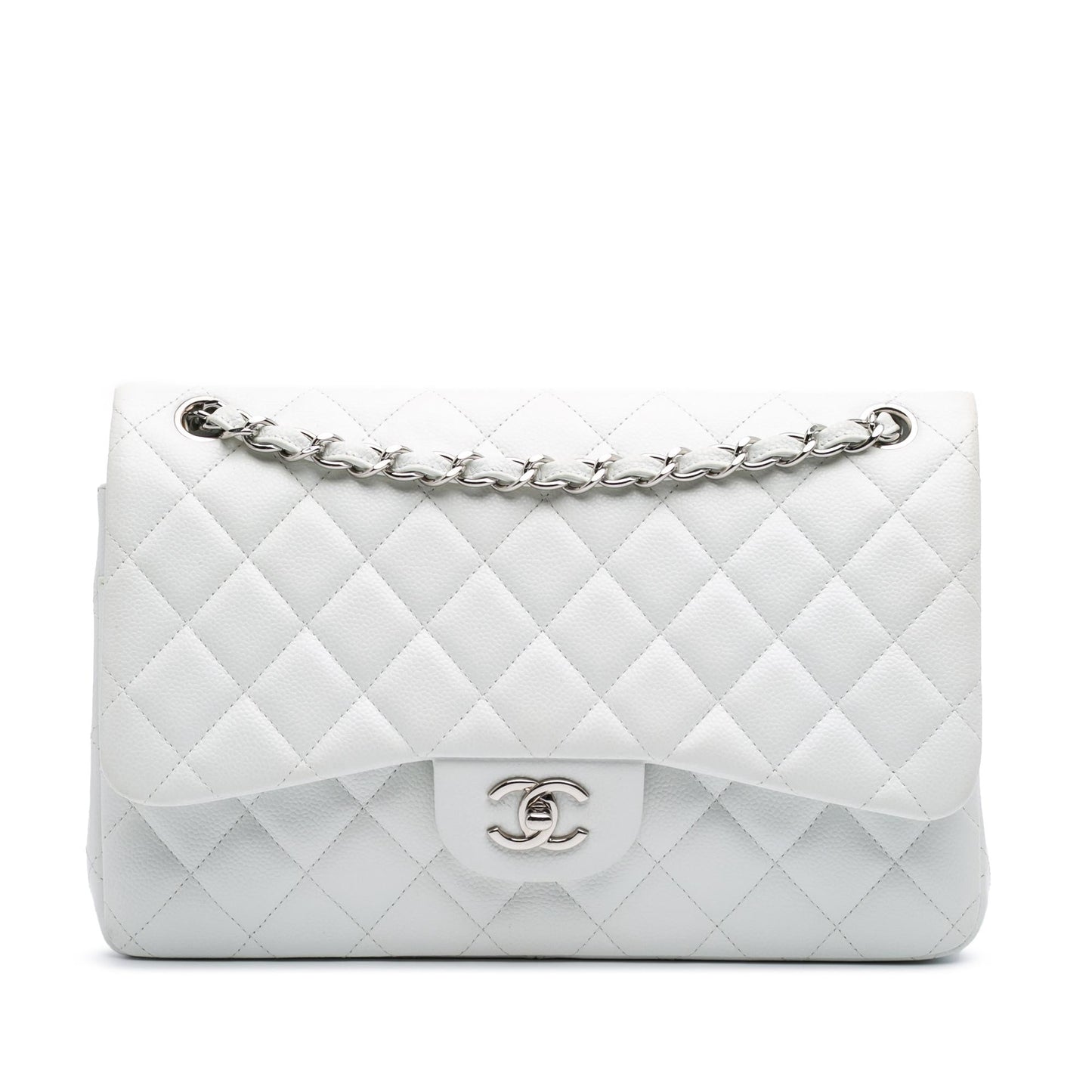 Chanel Jumbo Classic Caviar Double Flap Handbag Flap 11