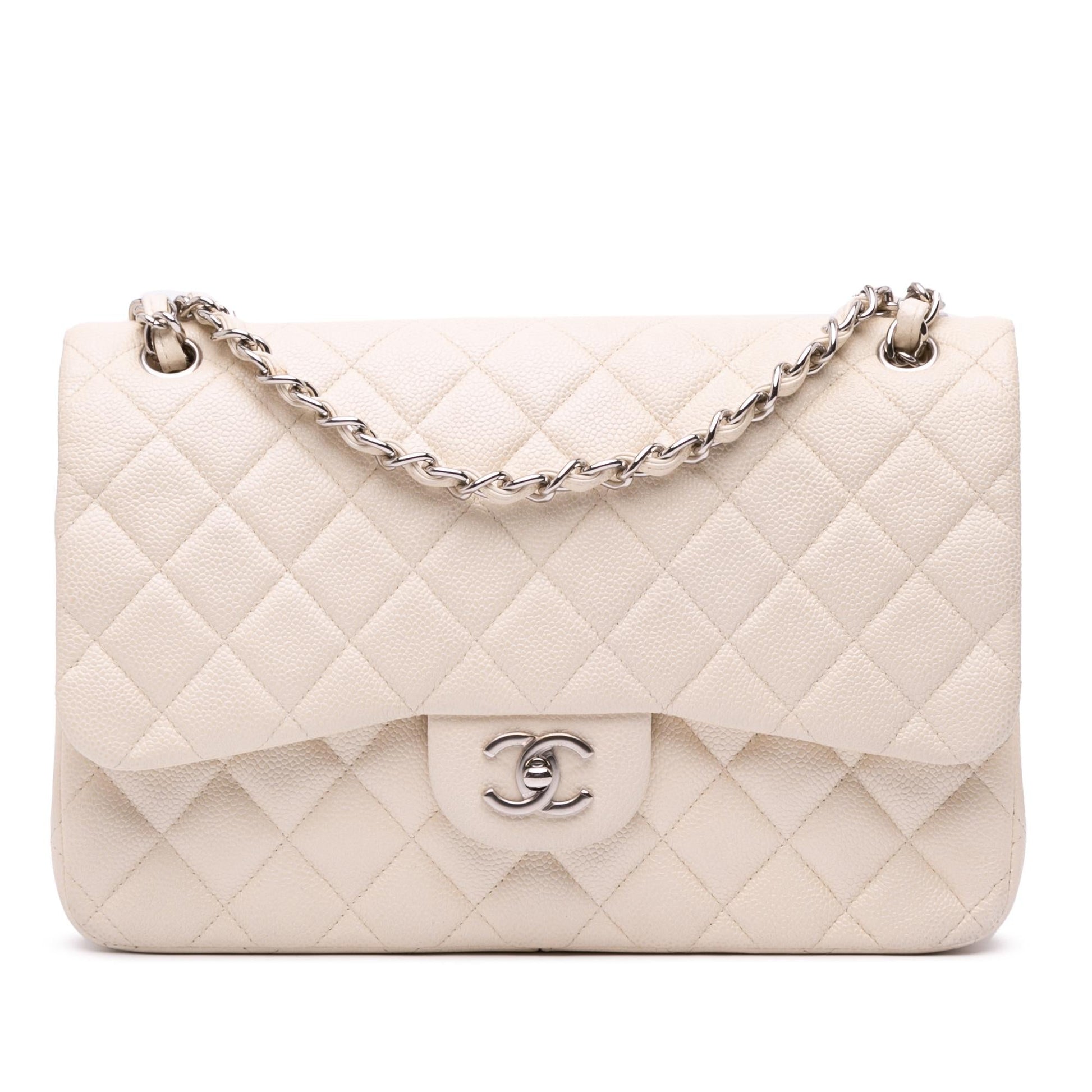 Chanel Jumbo Classic Caviar Double Flap Handbag Flap 10