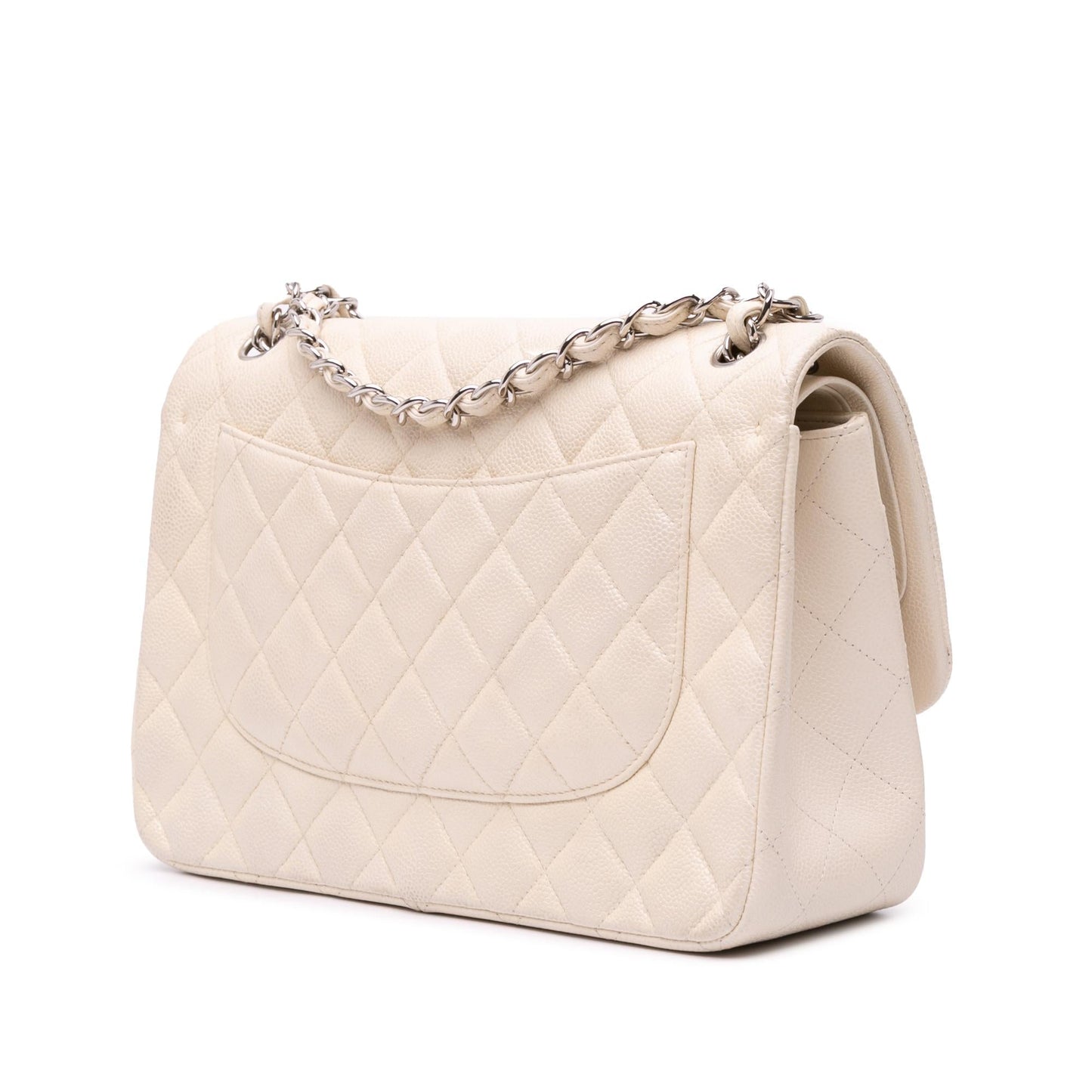 Chanel Jumbo Classic Caviar Double Flap Handbag Flap 10