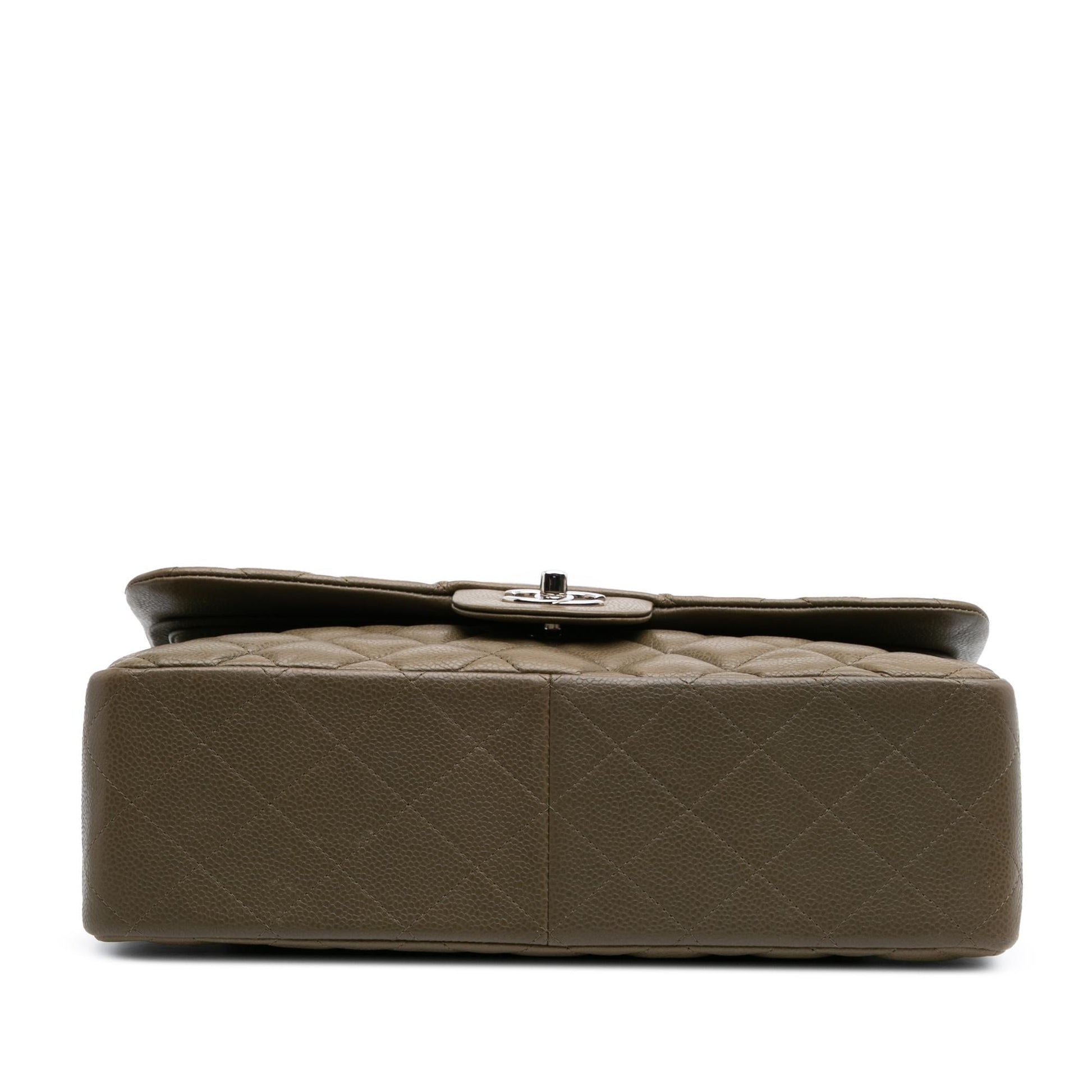 Chanel Jumbo Classic Caviar Double Flap Handbag Flap 9