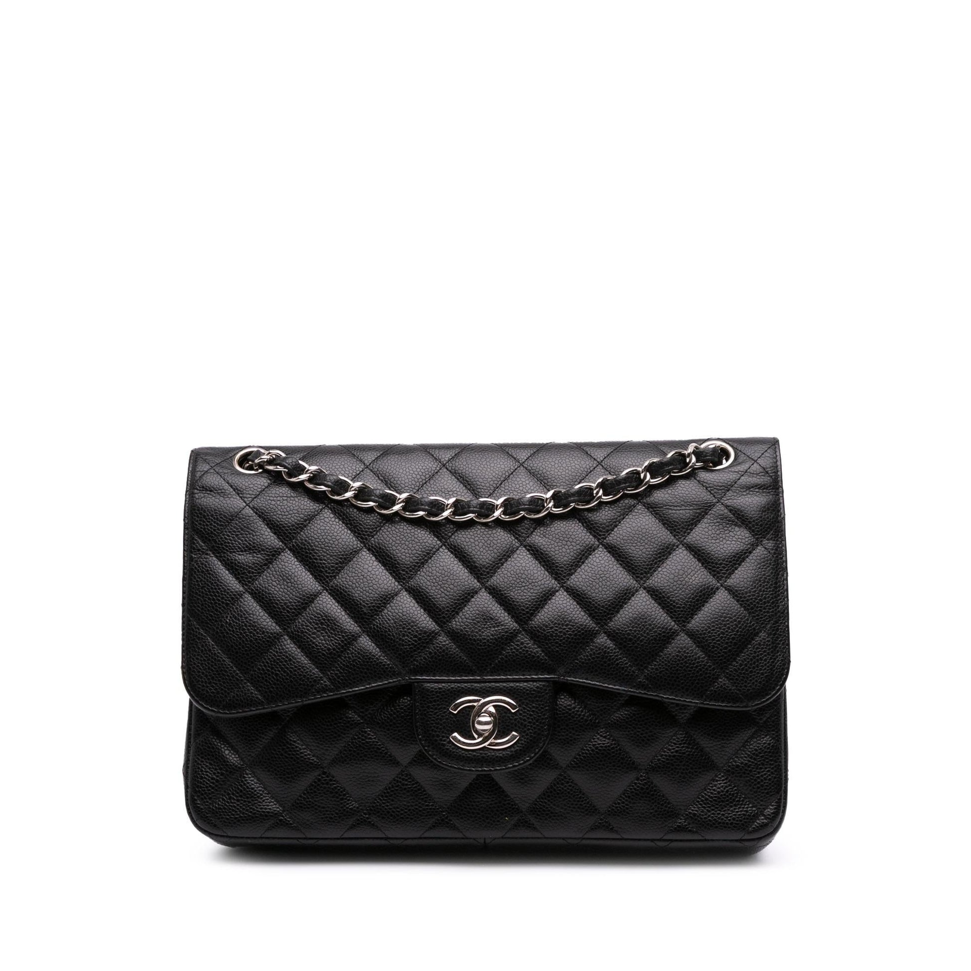 Chanel Jumbo Classic Caviar Double Flap Handbag Flap 12