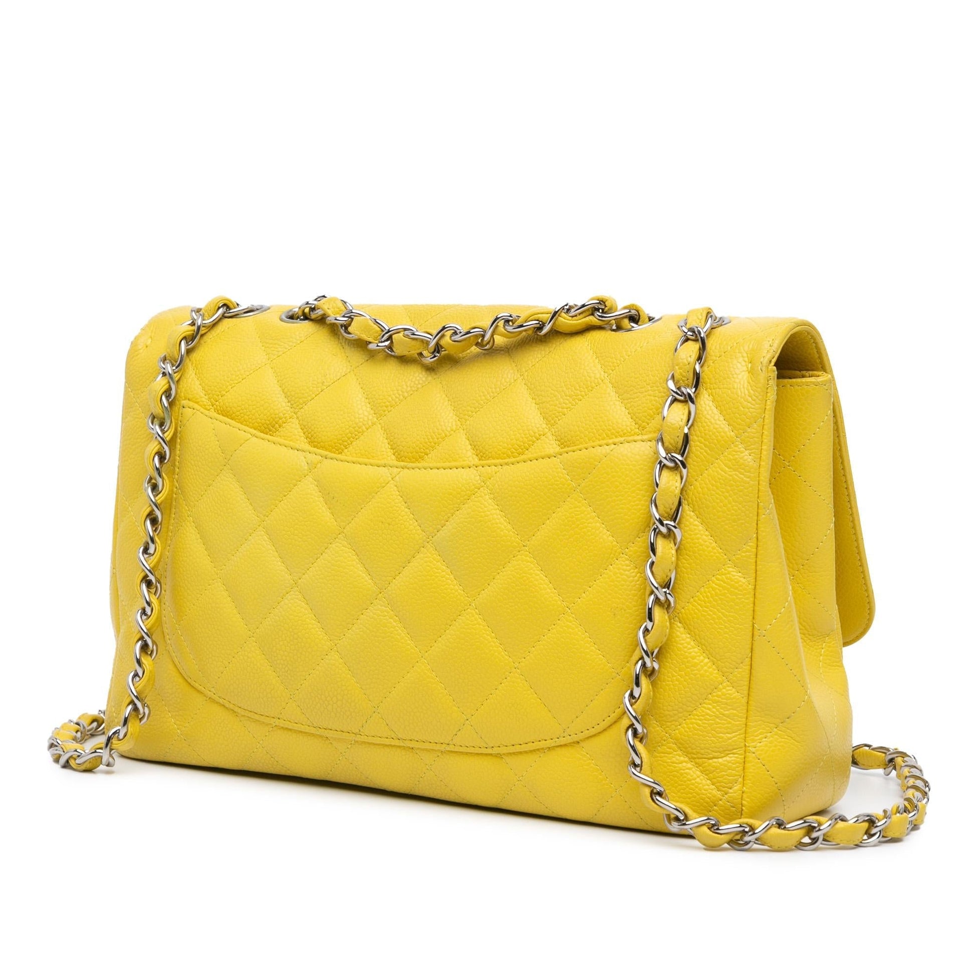 Chanel Jumbo Classic Caviar Single Flap Handbag