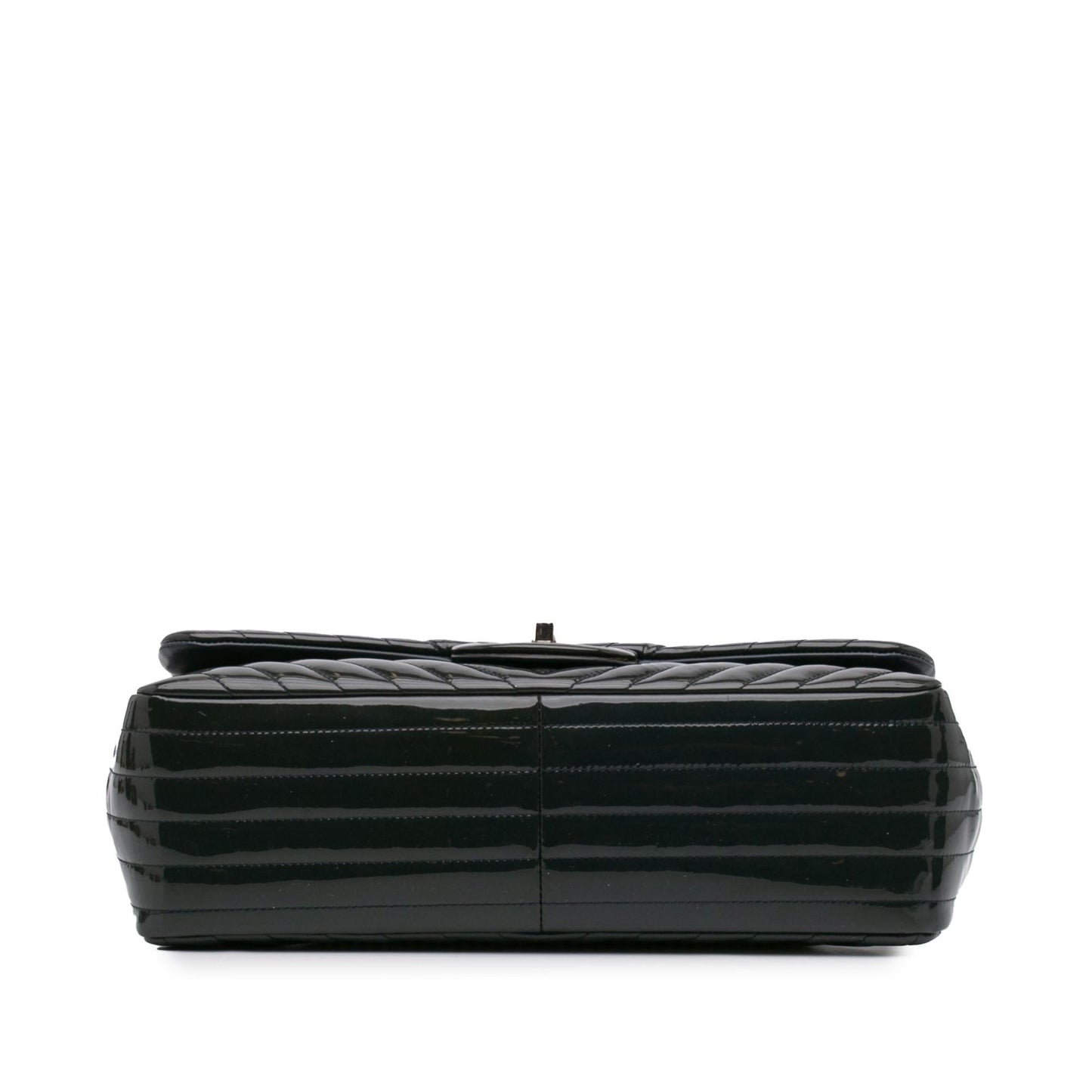 Chanel Jumbo Classic Chevron Patent Double Flap Handbag Flap 1