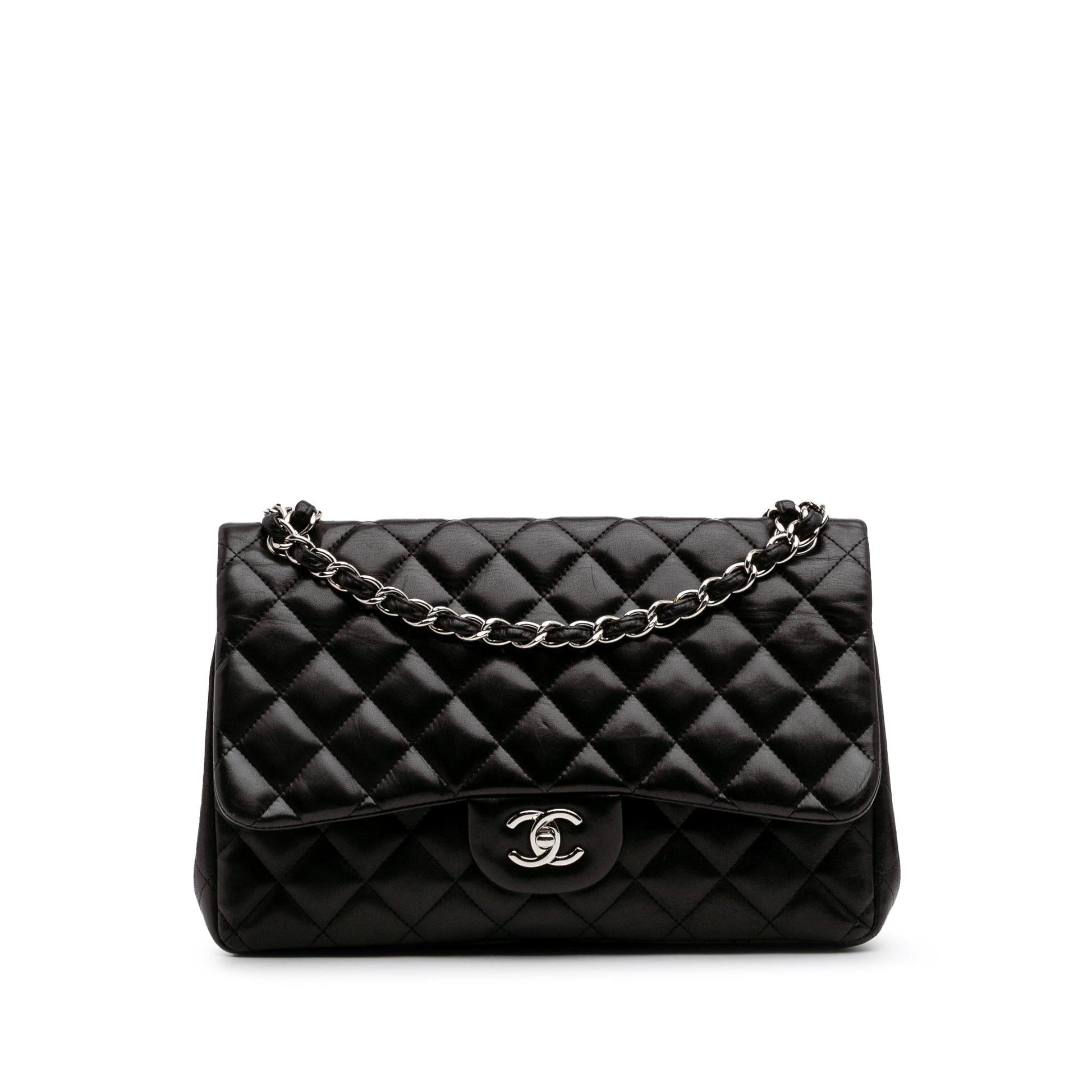 Chanel Jumbo Classic Lambskin Double Flap Handbag Flap 12