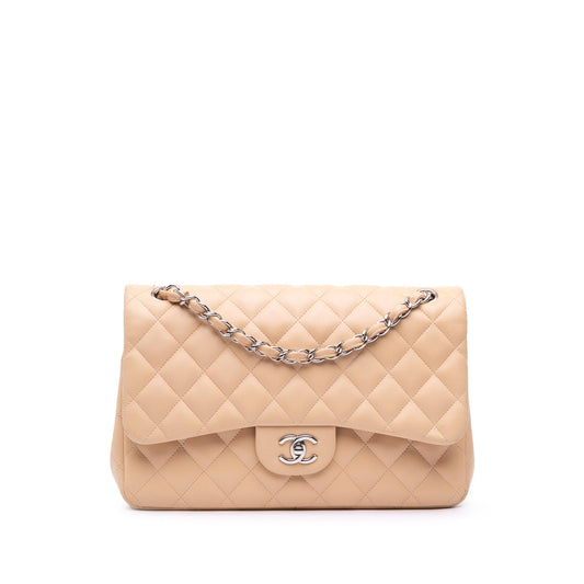 Chanel Jumbo Classic Lambskin Double Flap Handbag Flap 24