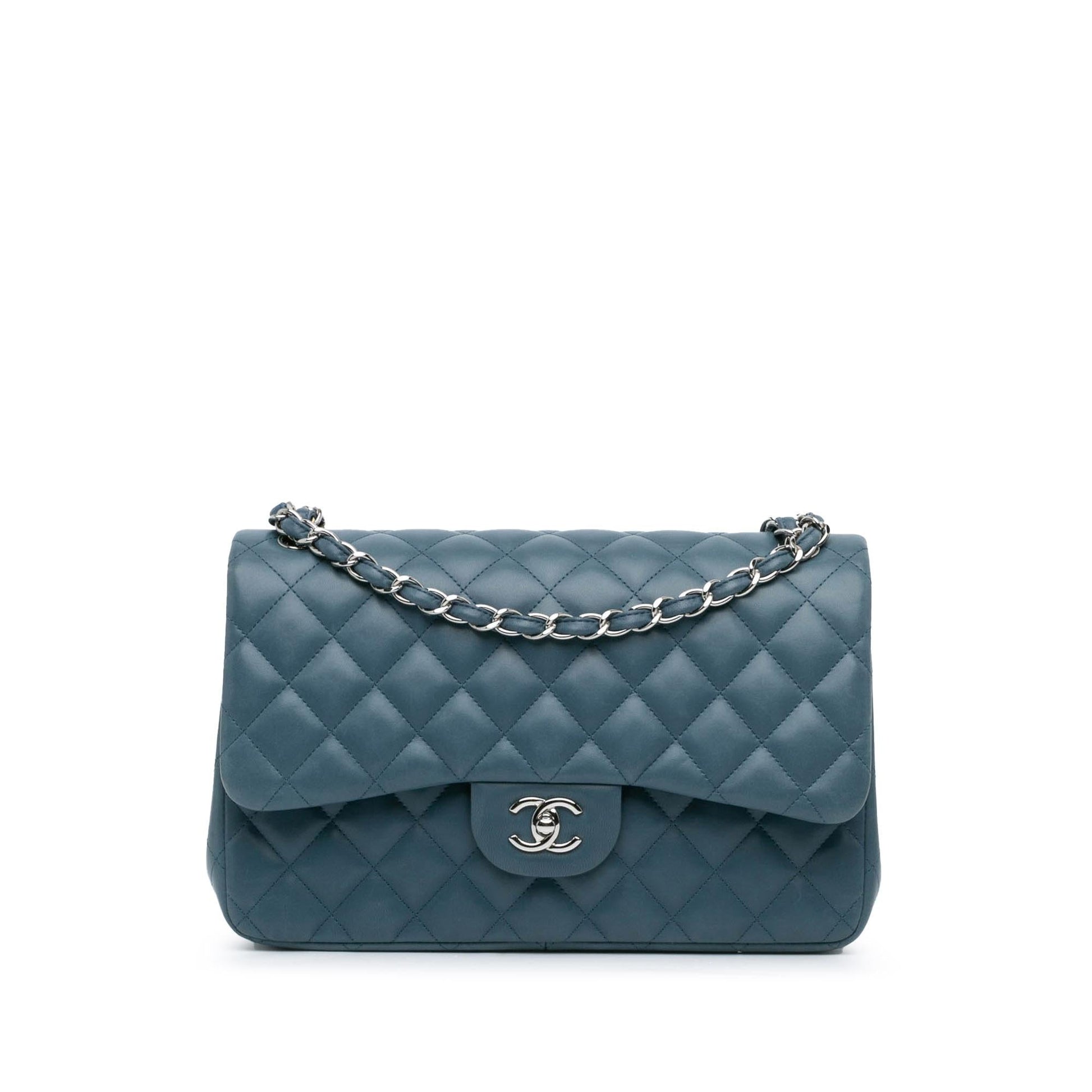 Chanel Jumbo Classic Lambskin Double Flap Handbag Flap 28