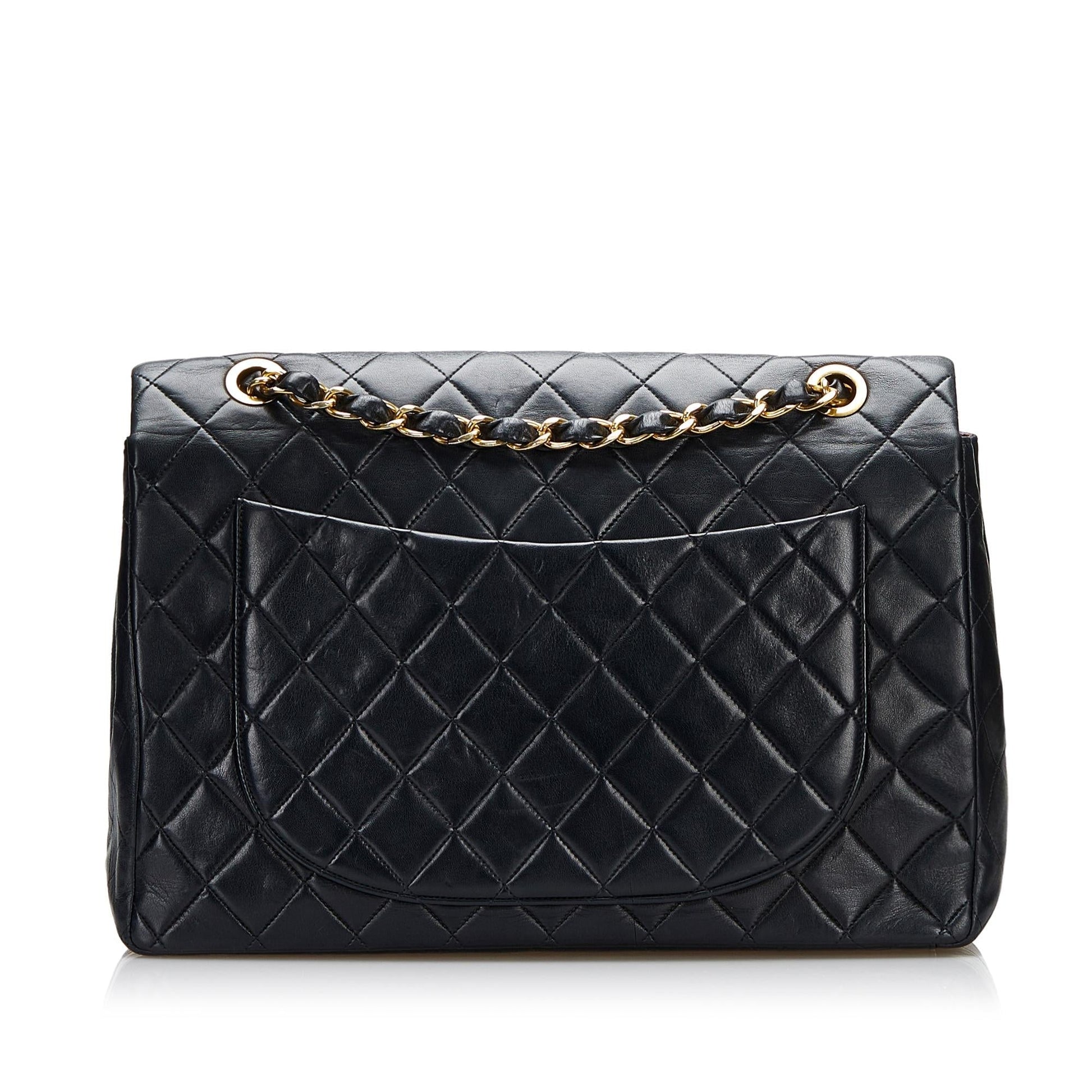 Chanel Jumbo Classic Lambskin Maxi Single Flap Shoulder Bag