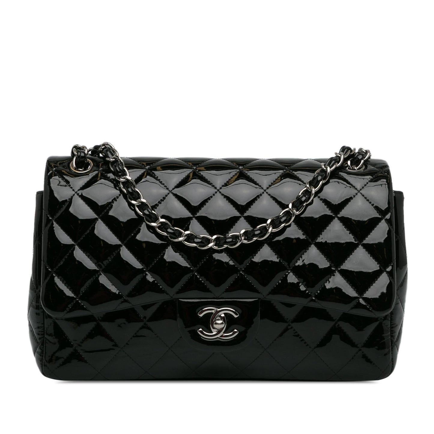 Chanel Jumbo Classic Patent Double Flap SHG-VxoOgX Handbag