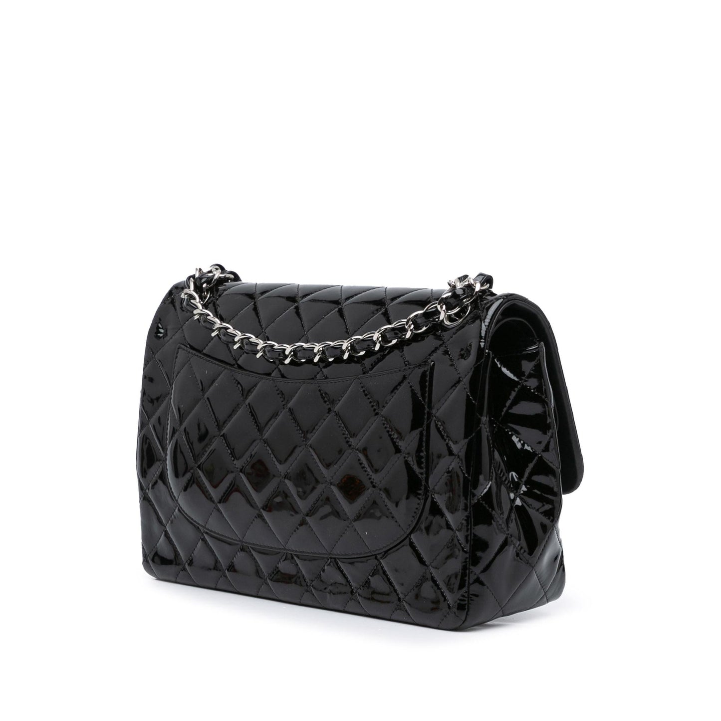 Chanel Jumbo Classic Patent Double Flap Handbag Shg G1Q8Jc