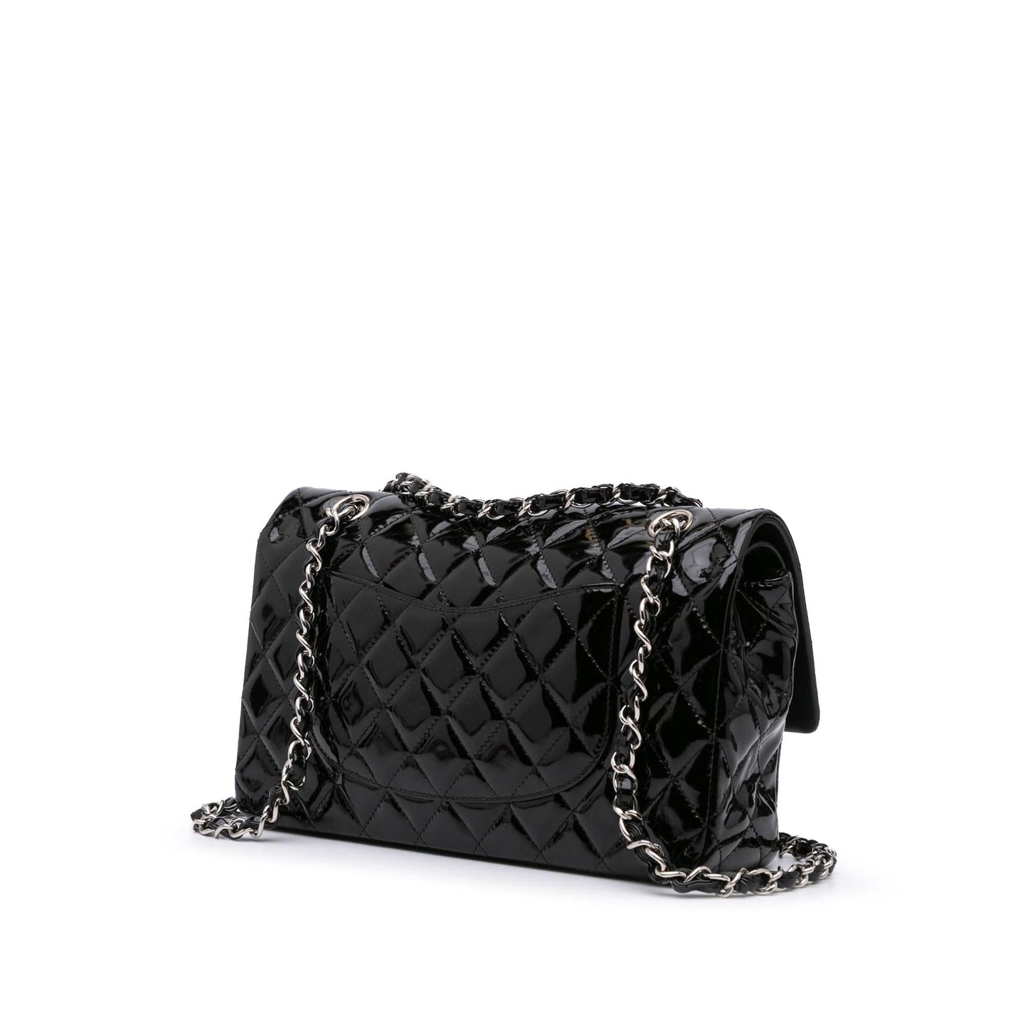Chanel Jumbo Classic Patent Double Flap Handbag Flap 7