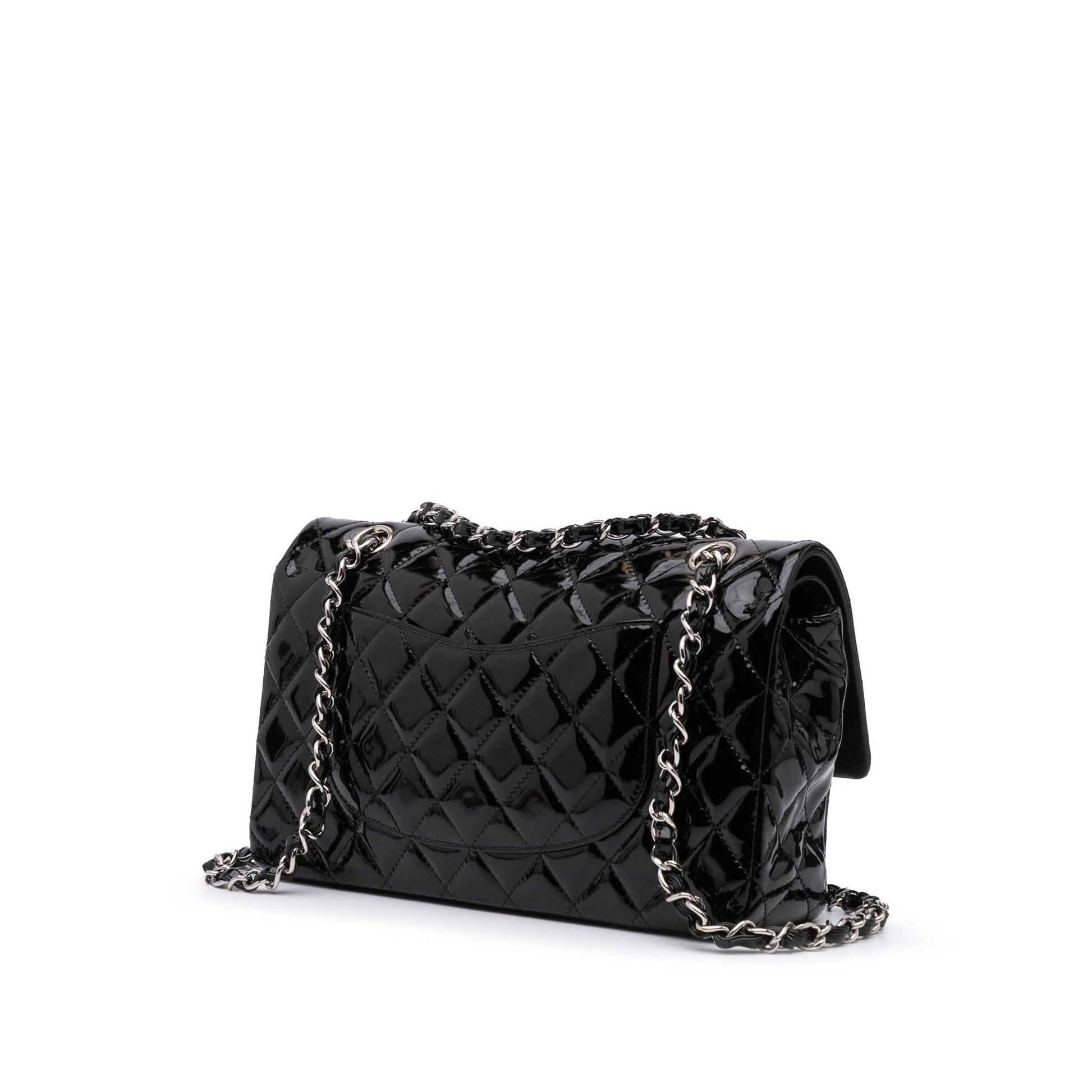 Chanel Jumbo Classic Patent Double Flap Handbag Flap 7