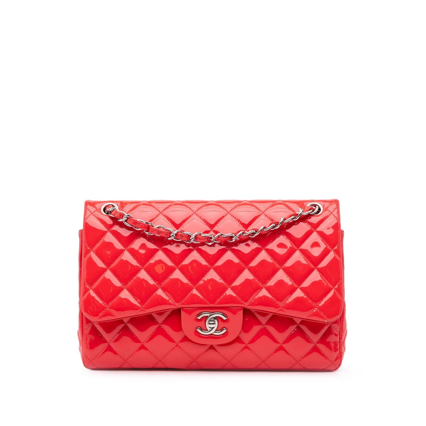 Chanel Jumbo Classic Patent Double Flap Handbag Flap 8