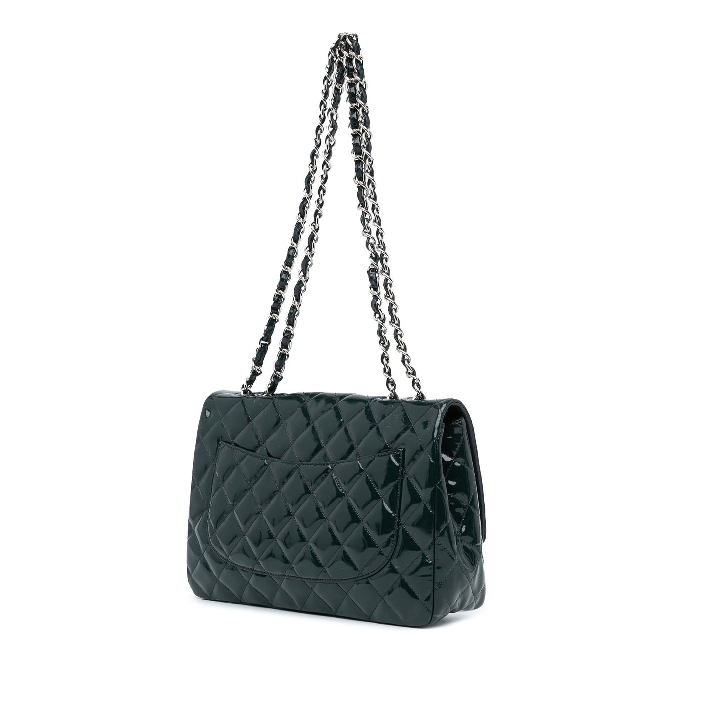 Chanel Jumbo Classic Patent Double Flap Handbag Flap 9