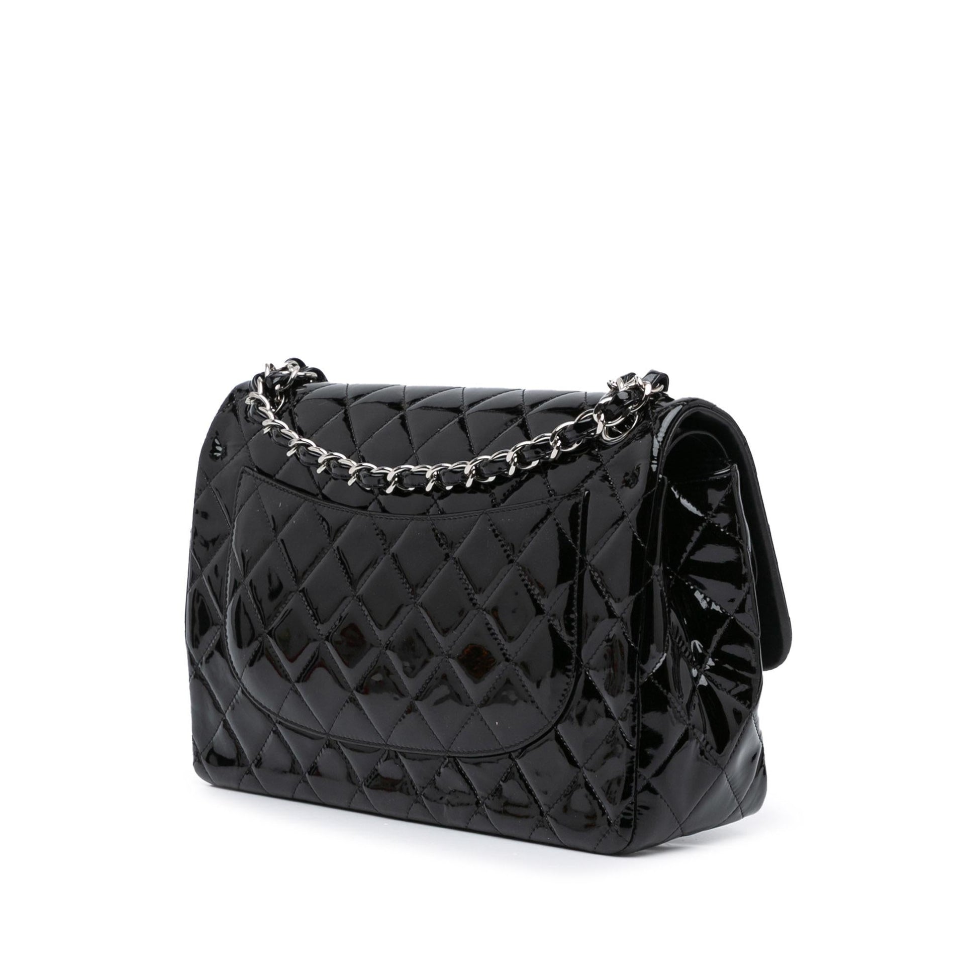 Chanel Jumbo Classic Patent Double Flap Handbag Flap 10